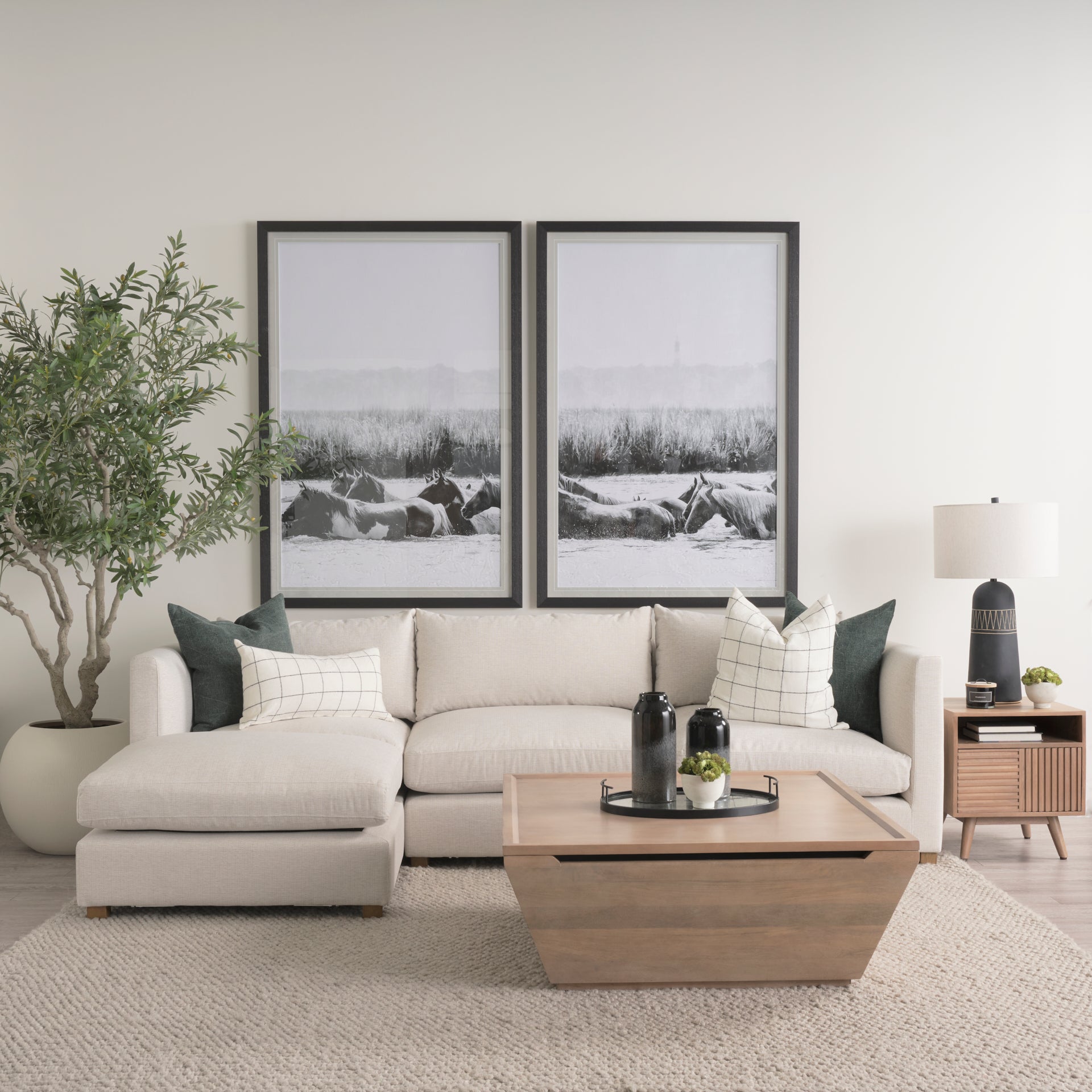 Wyatt 41.0L x 41.0W x 16.0H Brown Wood Angular Coffee Table