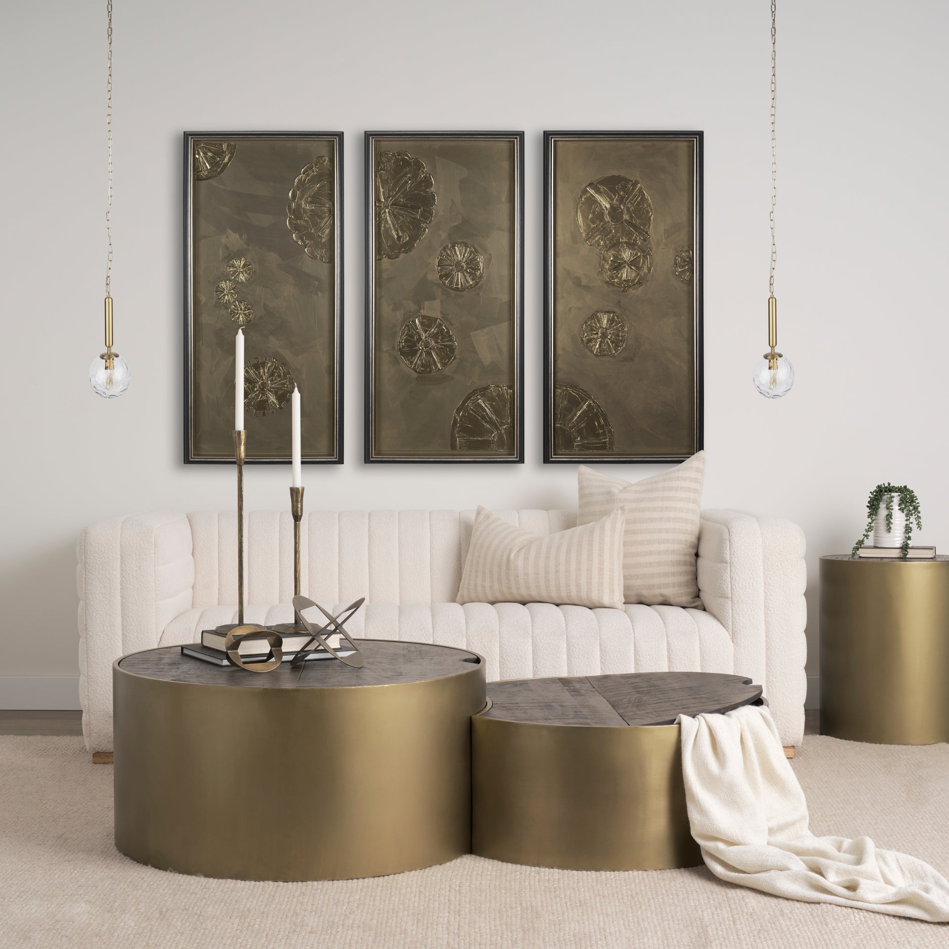 Britton Gold Metal w/ Clear Glass Globe 1 - Light Pendant Light - Central Designs