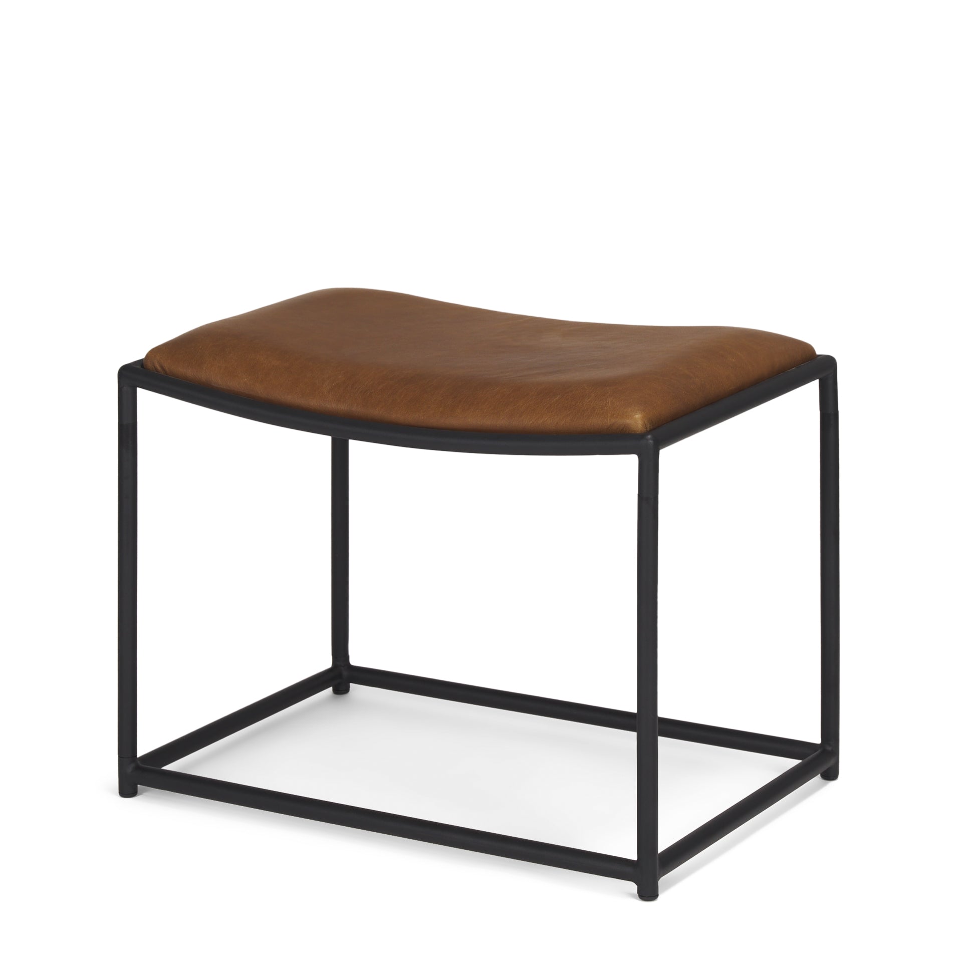 Taniel Brown Leather w/ Black Metal Stool - Central Designs