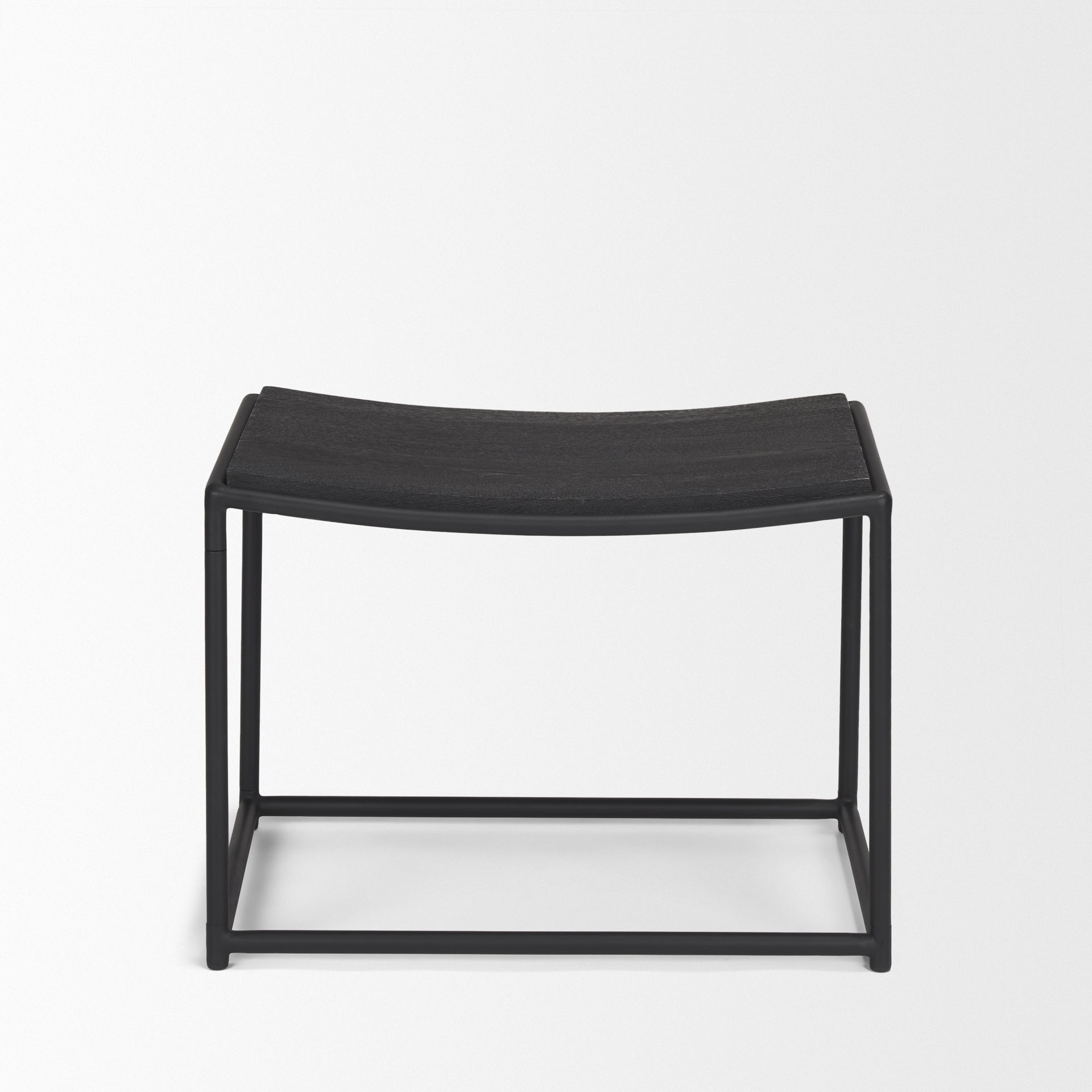 Taniel Textured Black Wood w/ Black Metal Stool - Central Designs