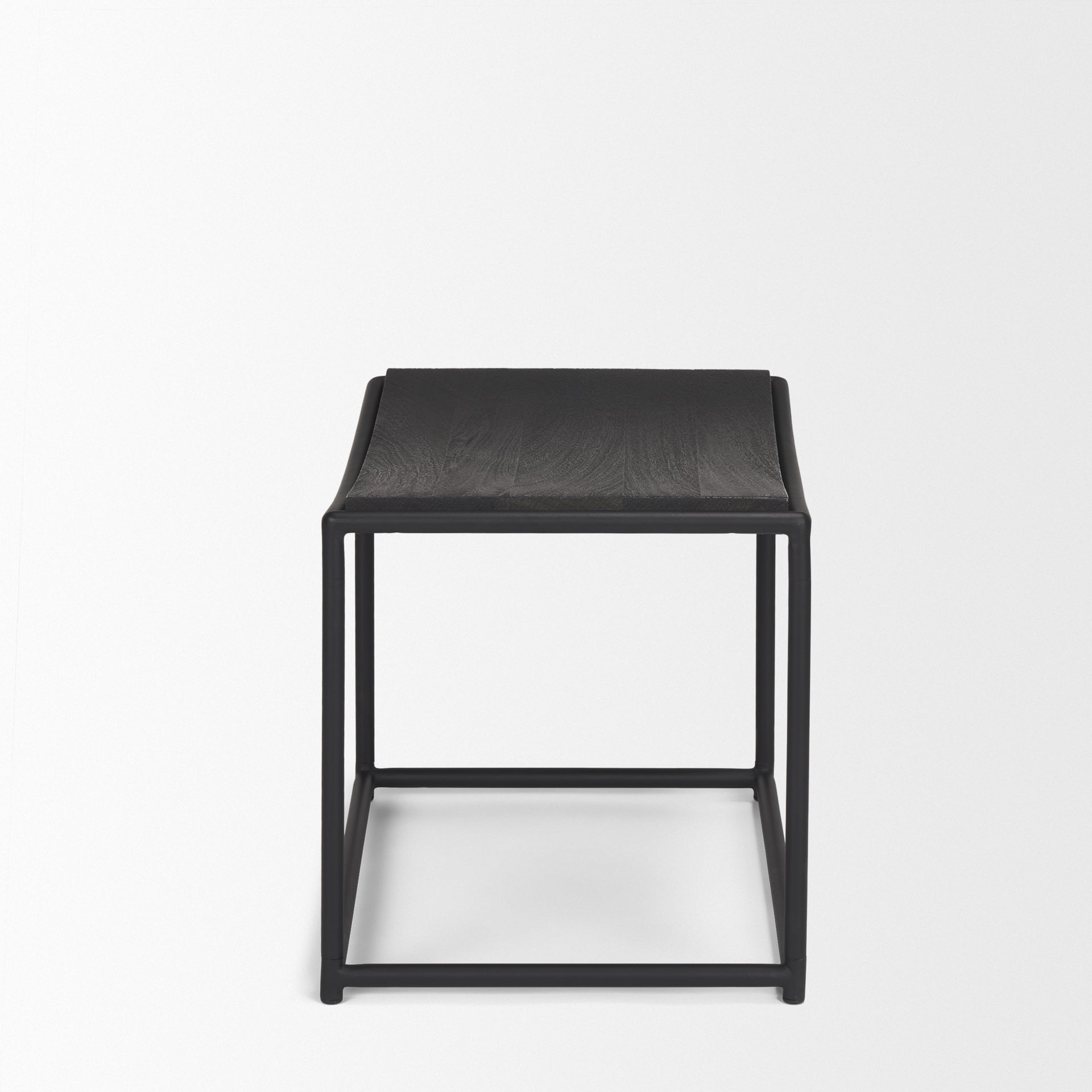 Taniel Textured Black Wood w/ Black Metal Stool - Central Designs