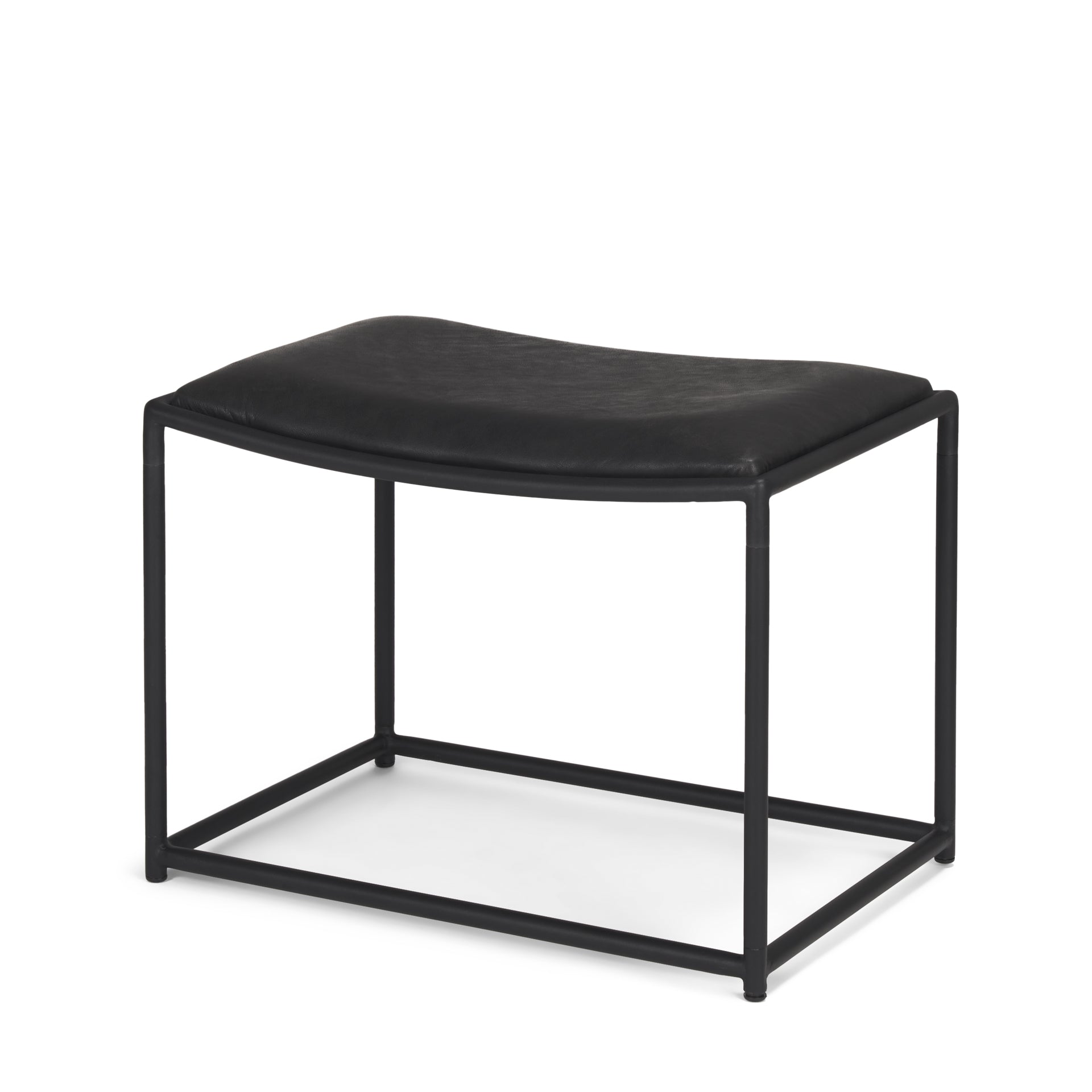 Taniel Black Leather w/ Black Metal Stool - Central Designs