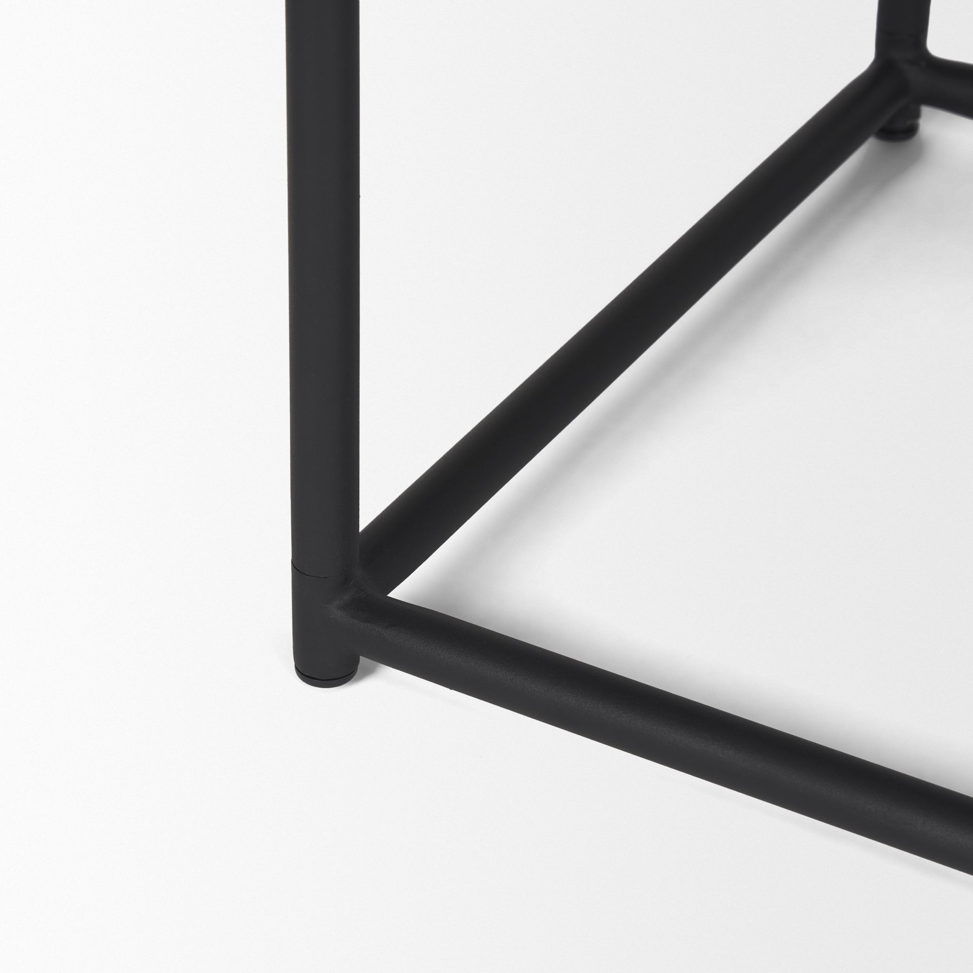 Taniel Black Leather w/ Black Metal Stool - Central Designs