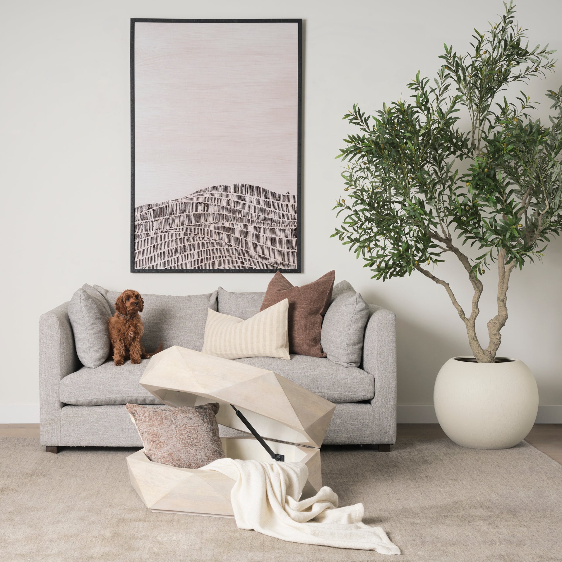 Halston Arm Pillow Light Gray Performance Fabric - Central Designs