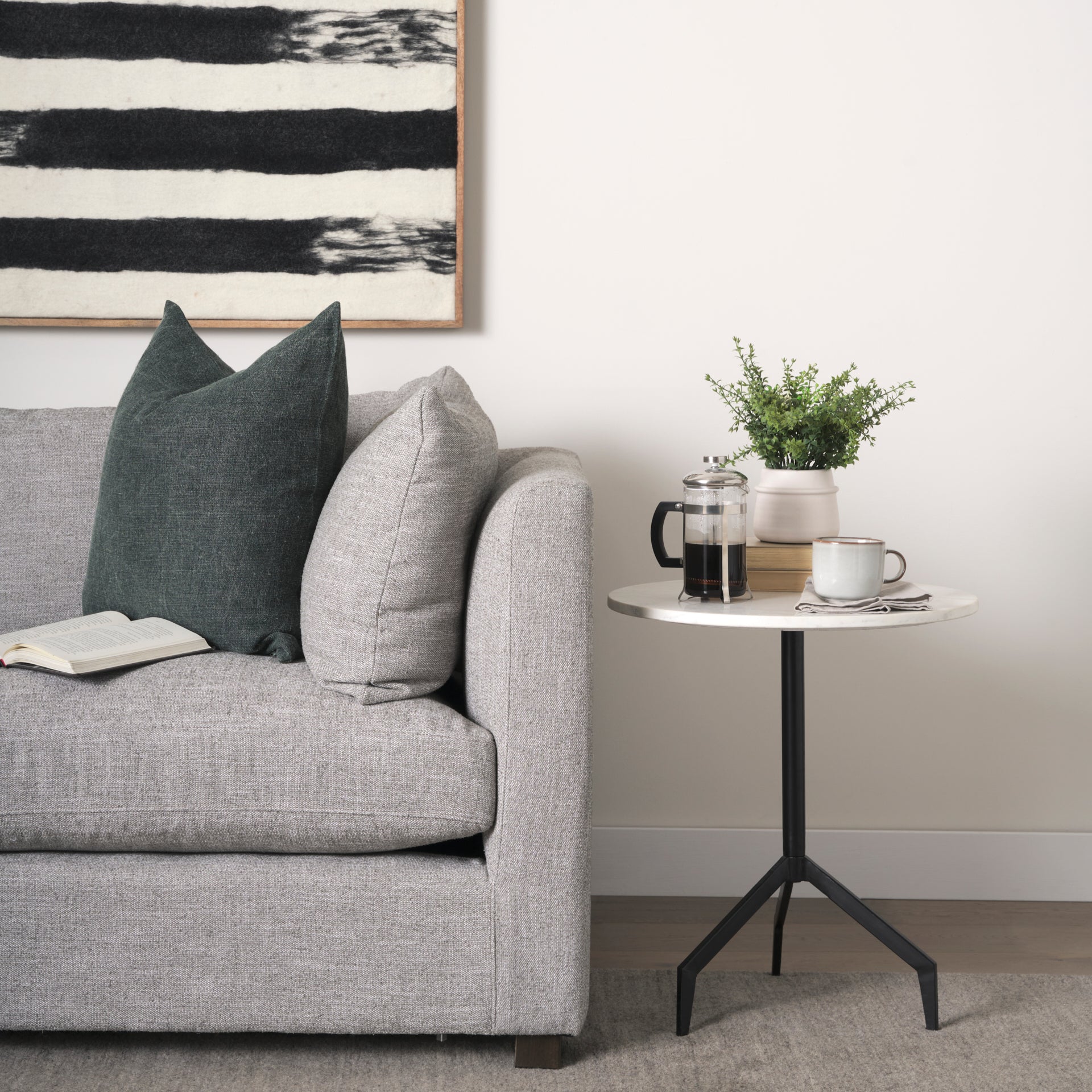 Halston Arm Pillow Light Gray Performance Fabric - Central Designs