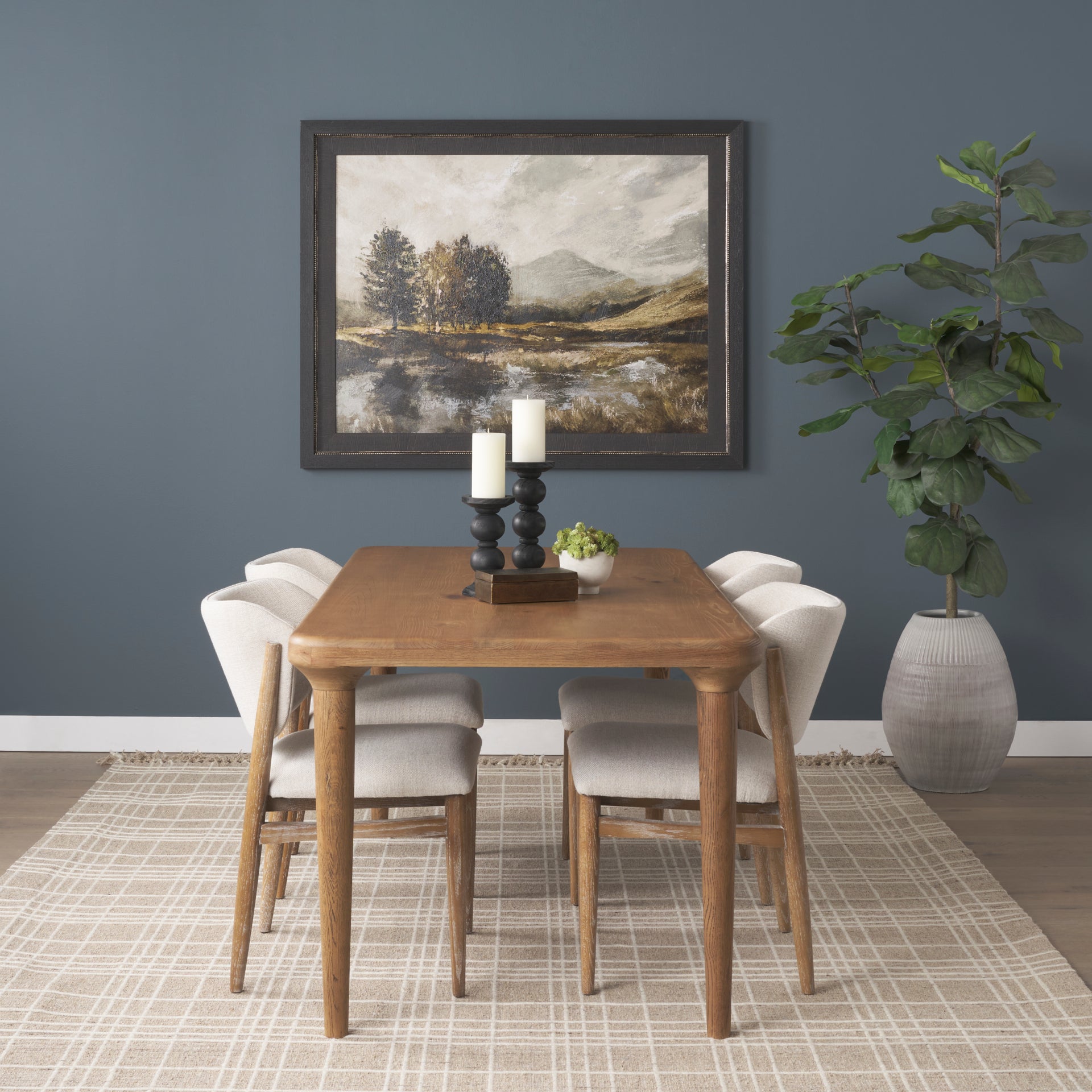 Suvan 72L Light Brown Rectangular Oak Wood Dining Table - Central Designs