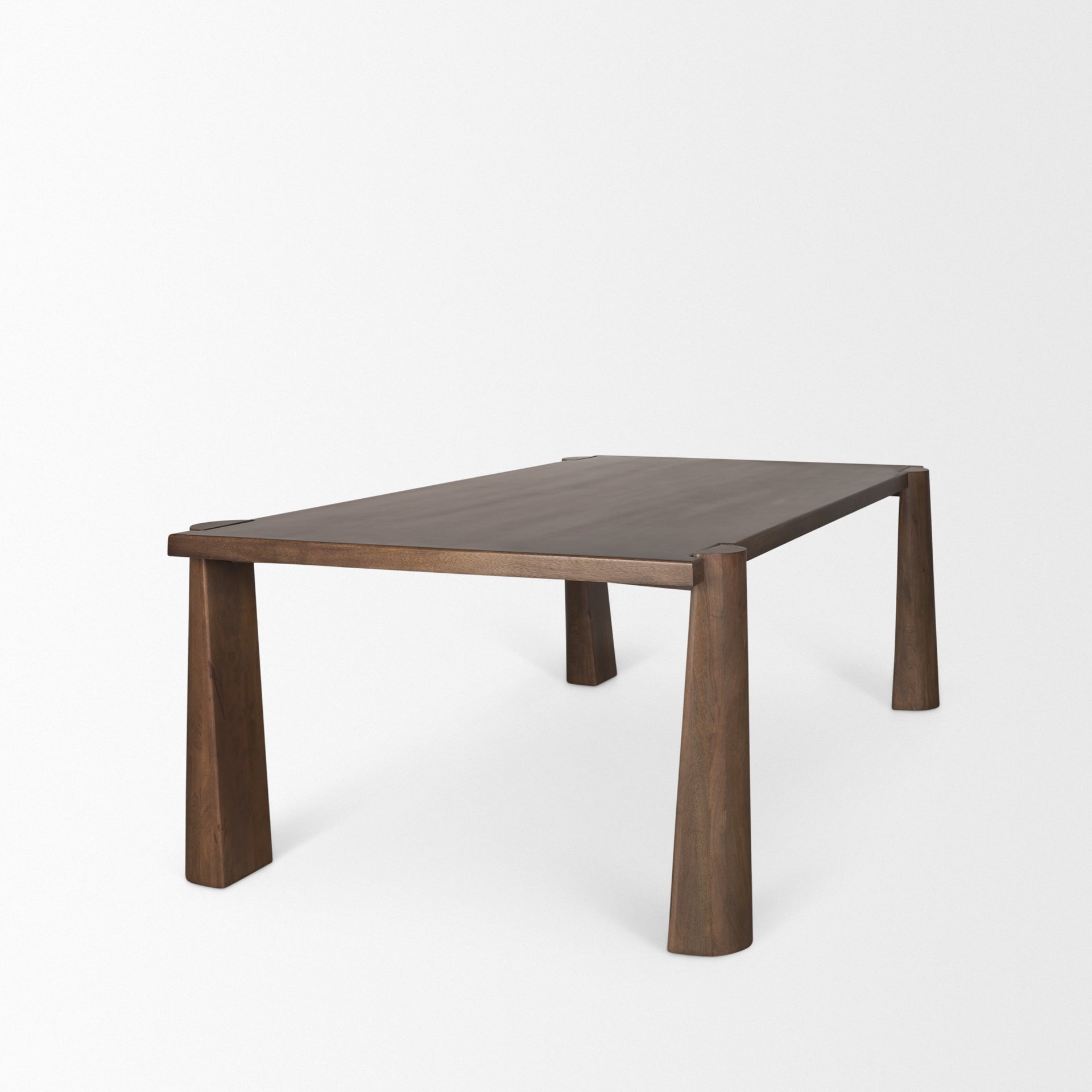 Tammar Rectangular Brown Wood w/ Tapered Legs Dining Table - Central Designs