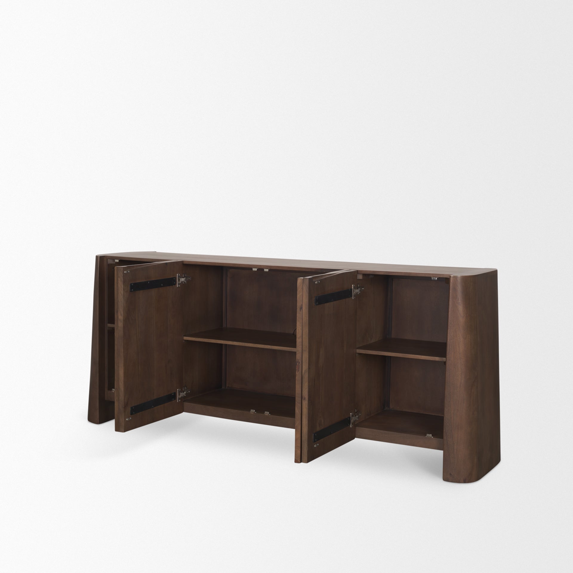 Tammar Brown Wood 4 - Door Sideboard - Central Designs
