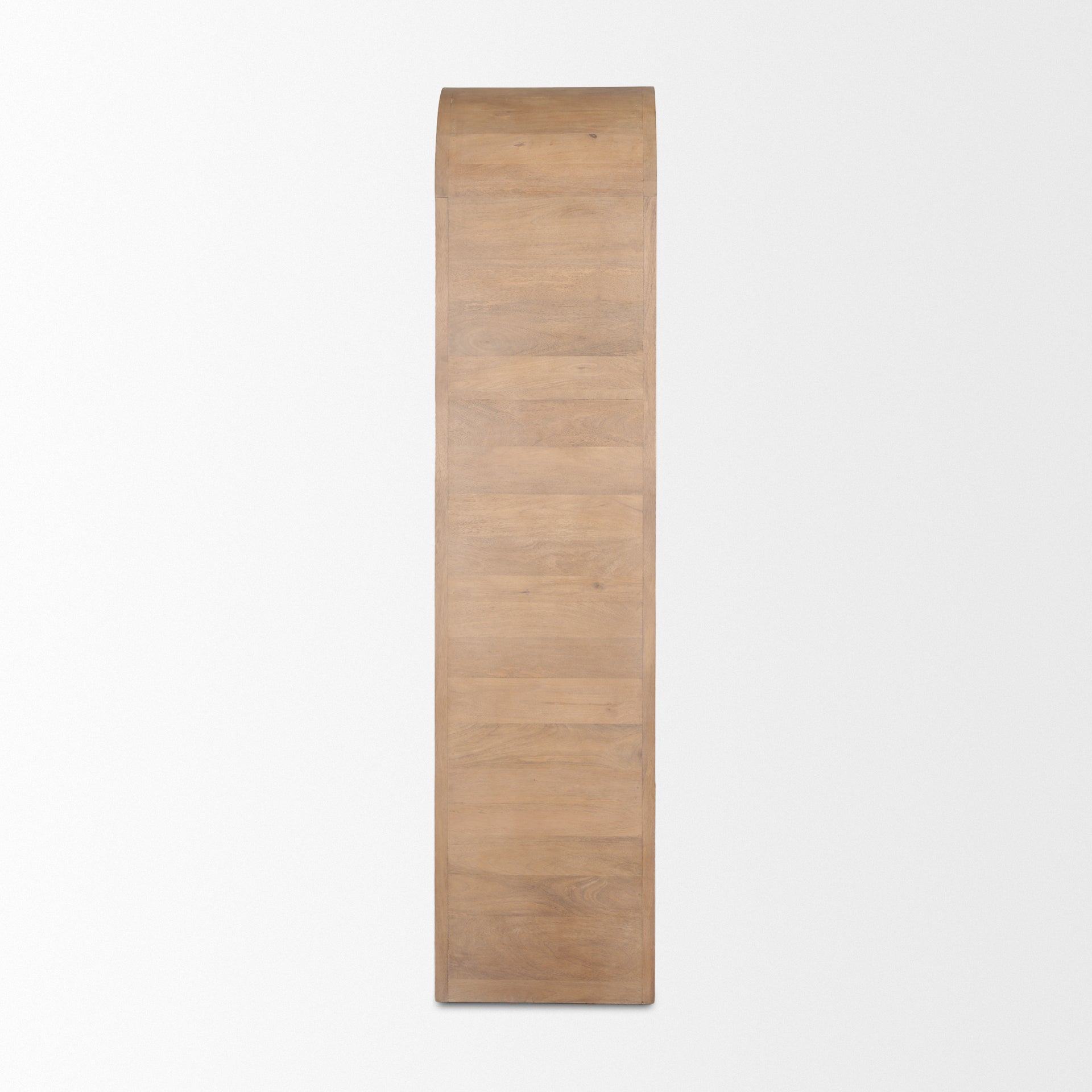 Sorina Reverse Fluted Light Brown Wood Curio Cabinet - Central Designs