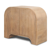 Sorina Reverse Fluted Light Brown Wood Accent Cabinet - Central Designs