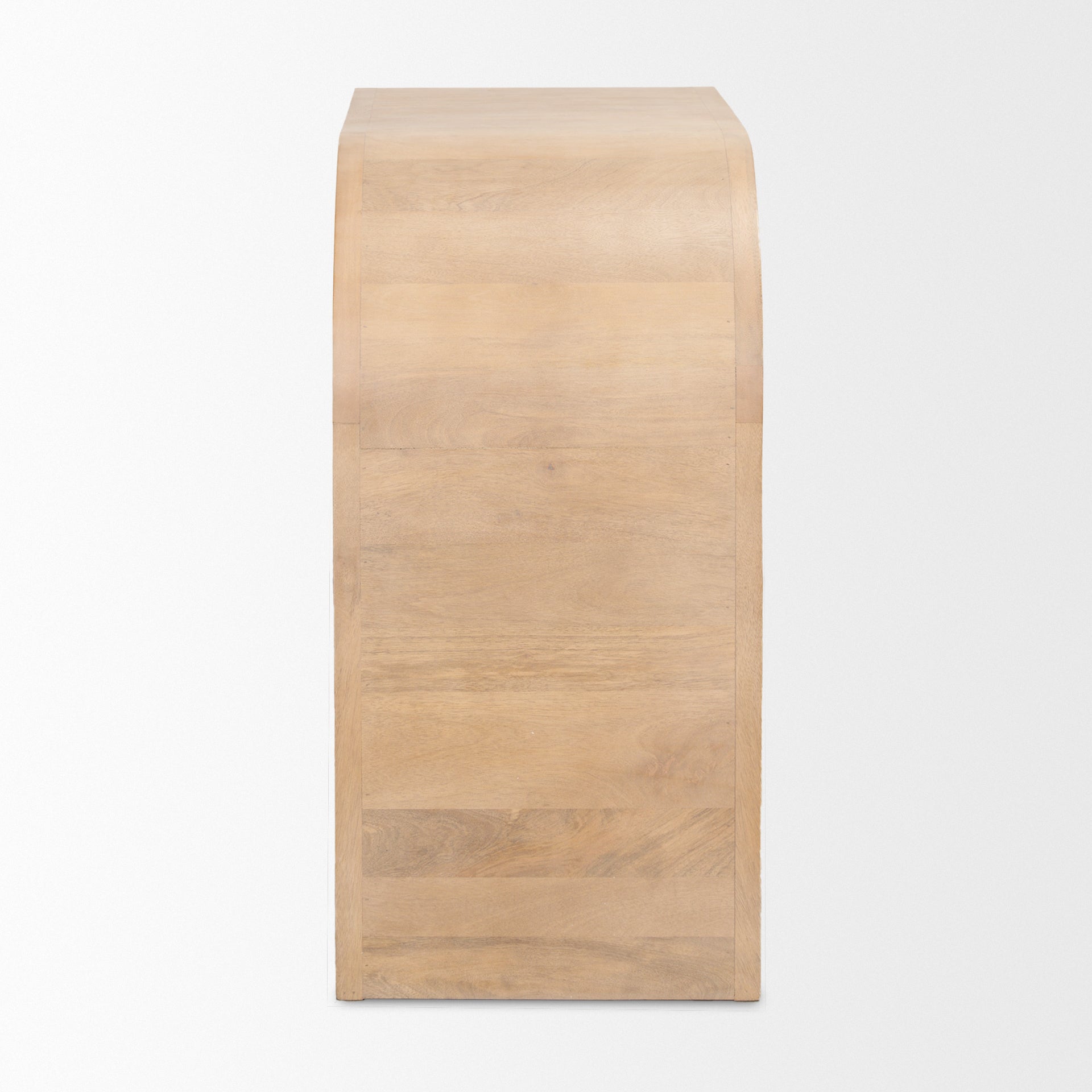 Sorina Reverse Fluted Light Brown Wood Accent Cabinet - Central Designs