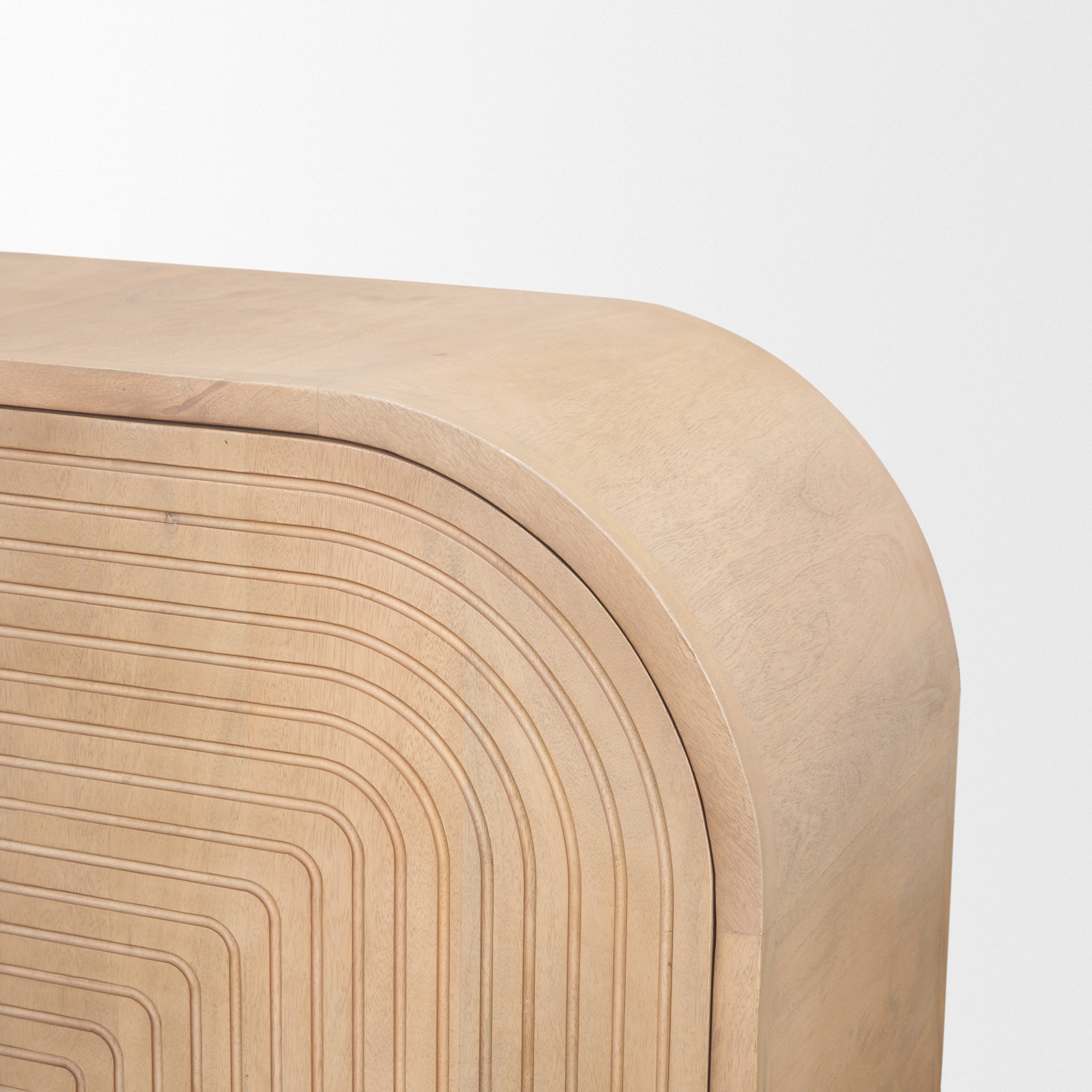 Sorina Reverse Fluted Light Brown Wood Sideboard - Central Designs