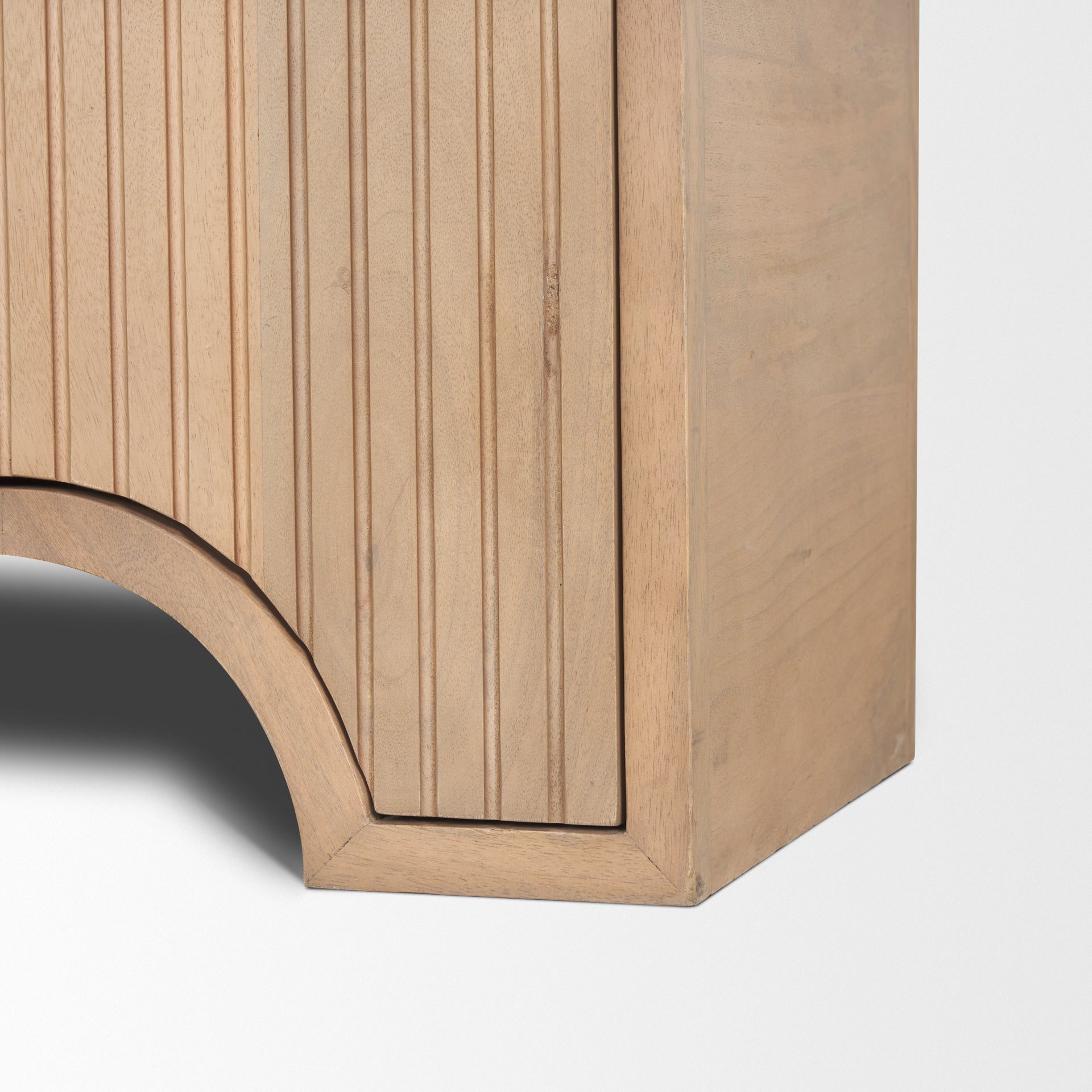 Sorina Reverse Fluted Light Brown Wood Sideboard - Central Designs