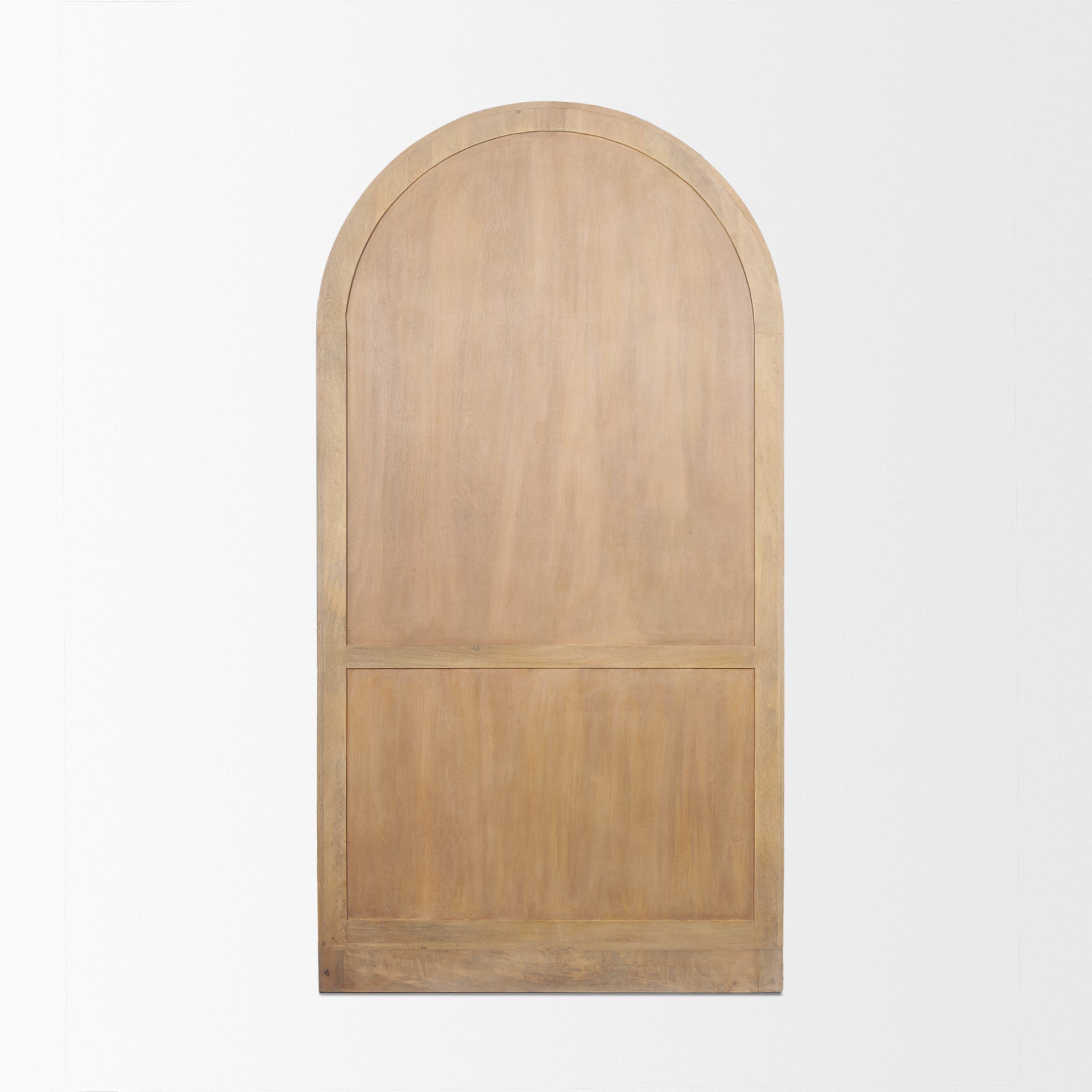 Suri Light Brown Wood W/Glass Doors Arched Curio Cabinet - Central Designs