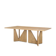 Tarro 84" Rectangular Light Brown Wood w/ Geometrical Base Dining Table - Central Designs
