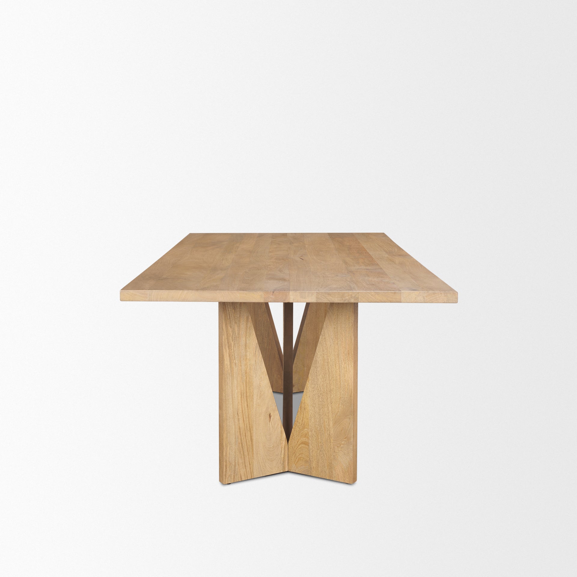 Tarro 84" Rectangular Light Brown Wood w/ Geometrical Base Dining Table - Central Designs