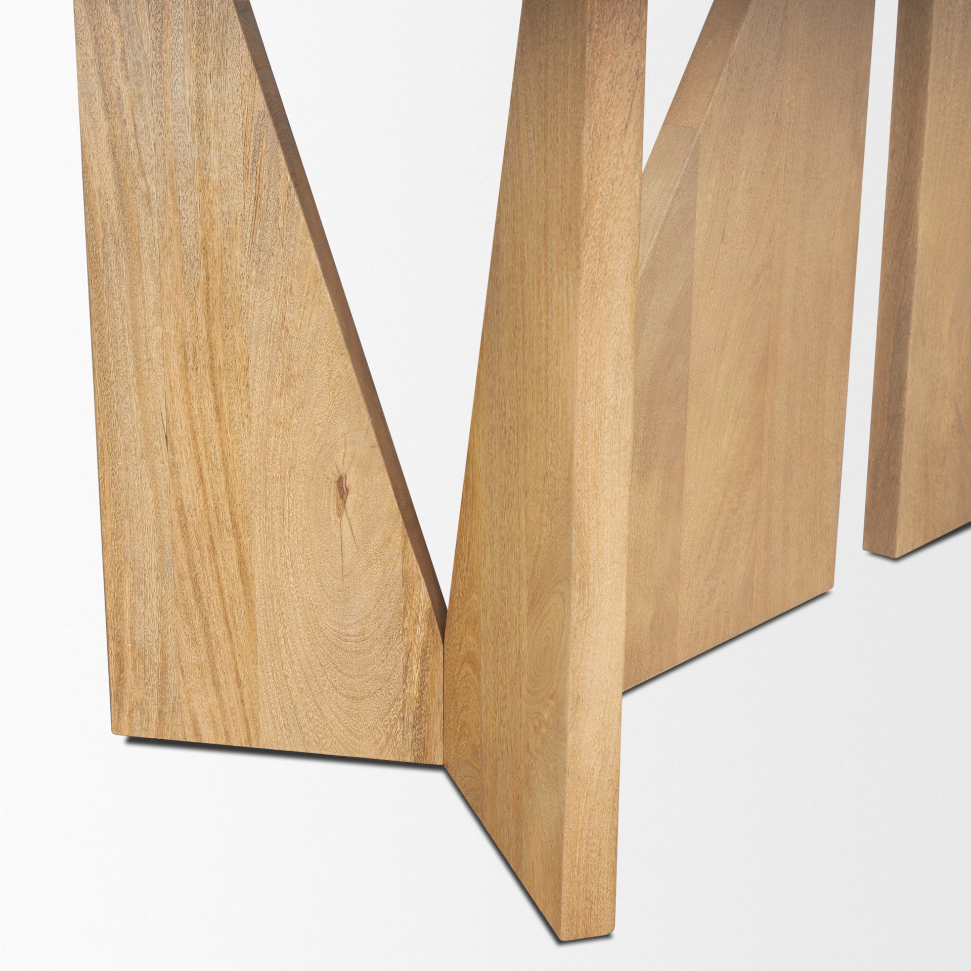 Tarro 84" Rectangular Light Brown Wood w/ Geometrical Base Dining Table - Central Designs