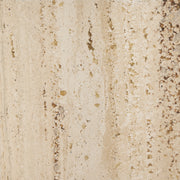 Shivon 94" Light Brown Mango Wood W/ Travertine Dining Table - Central Designs