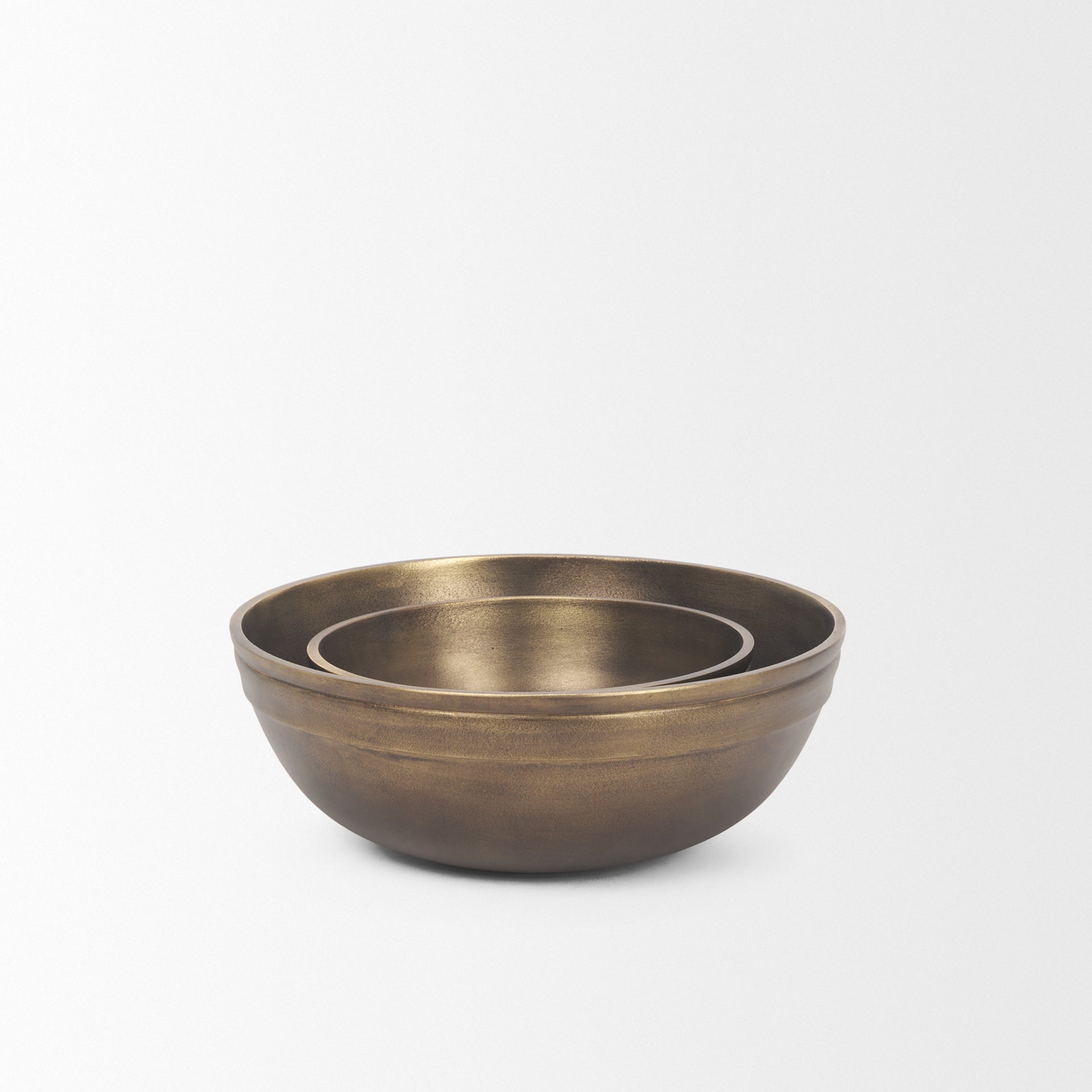 Tomiko Decorative Brass Finished Cast Aluminum Round Bowls - Central Designs