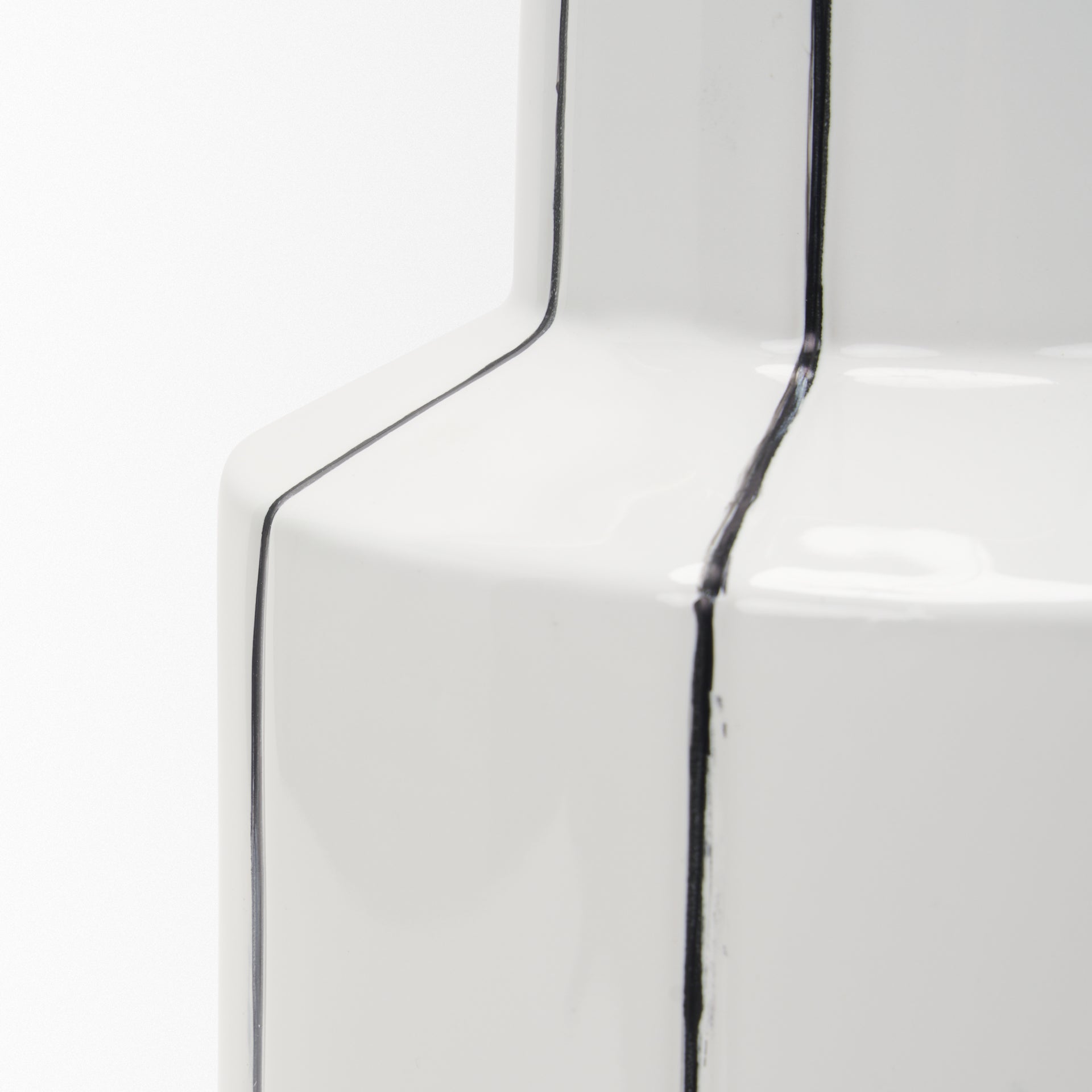 Dinah Small White w/ Black Stripes Ceramic Vase - Central Designs