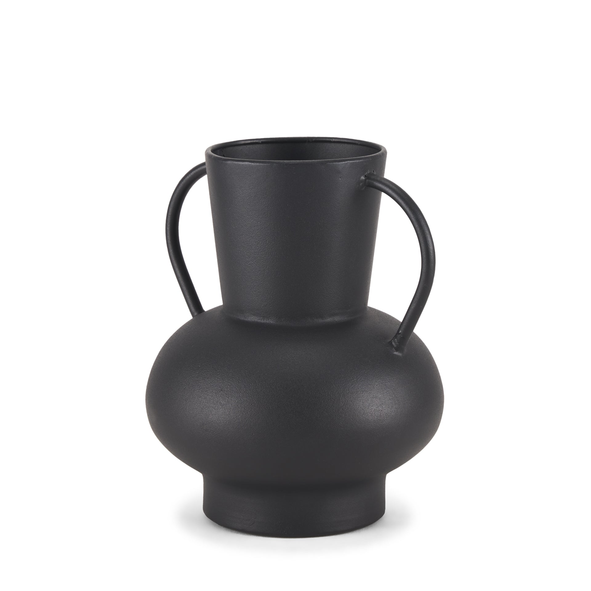 Tasya Small Matte Black Metal Vase - Central Designs