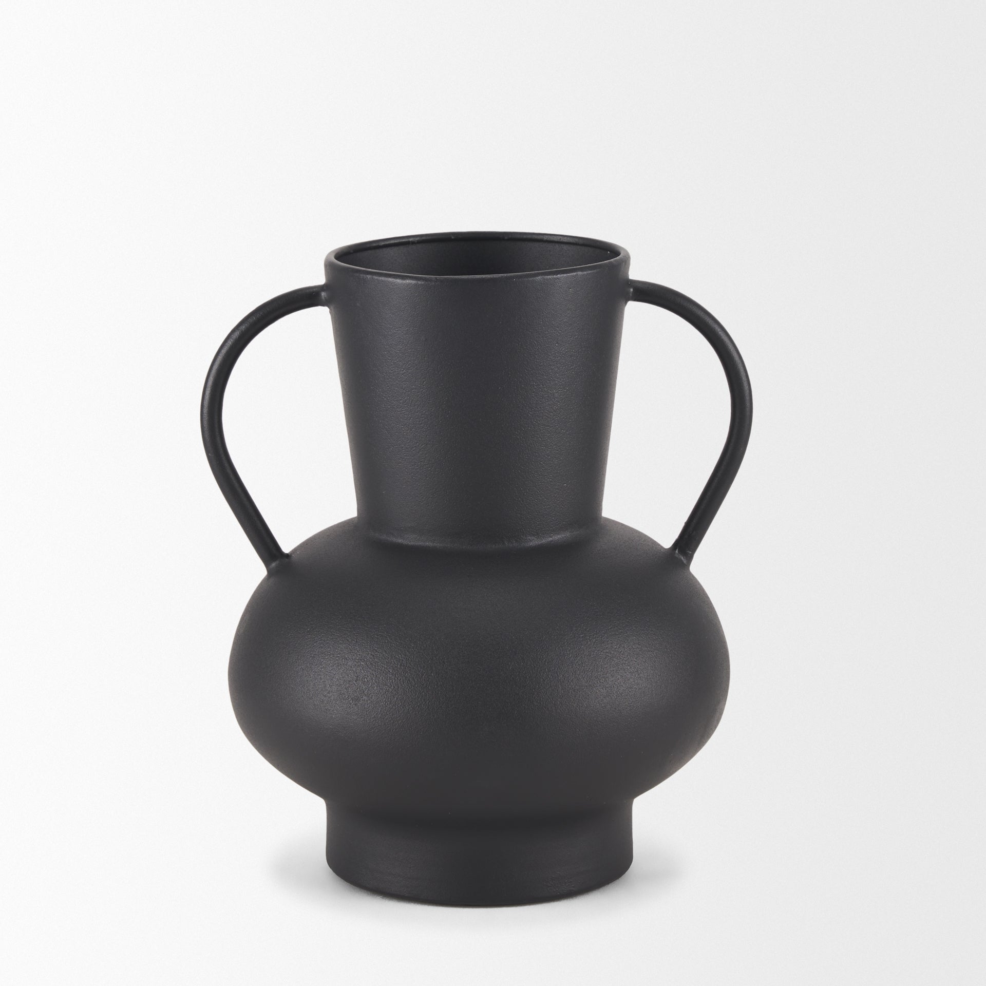 Tasya Small Matte Black Metal Vase - Central Designs