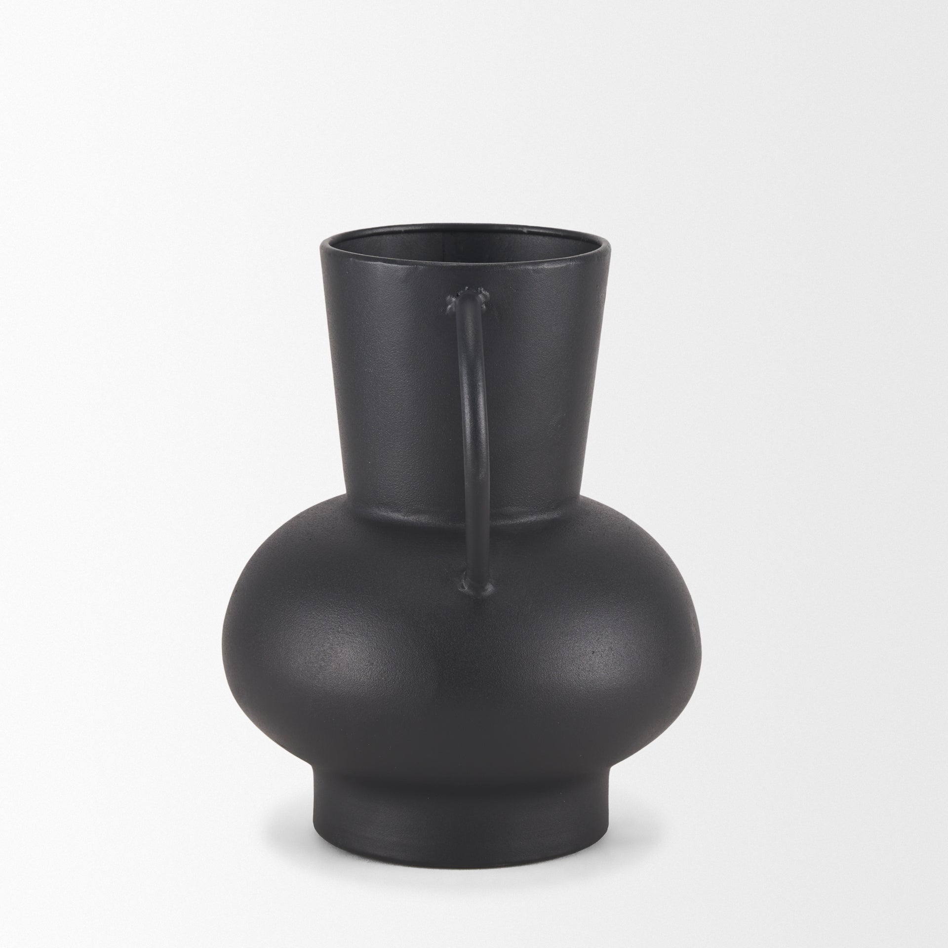 Tasya Small Matte Black Metal Vase - Central Designs