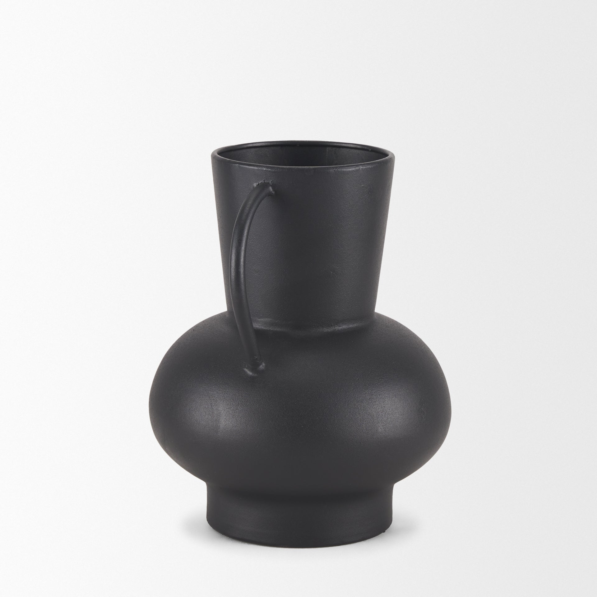 Tasya Small Matte Black Metal Vase - Central Designs