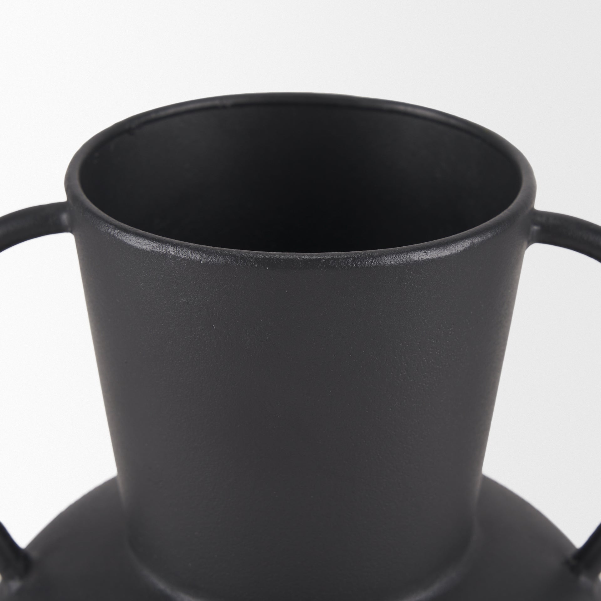 Tasya Small Matte Black Metal Vase - Central Designs
