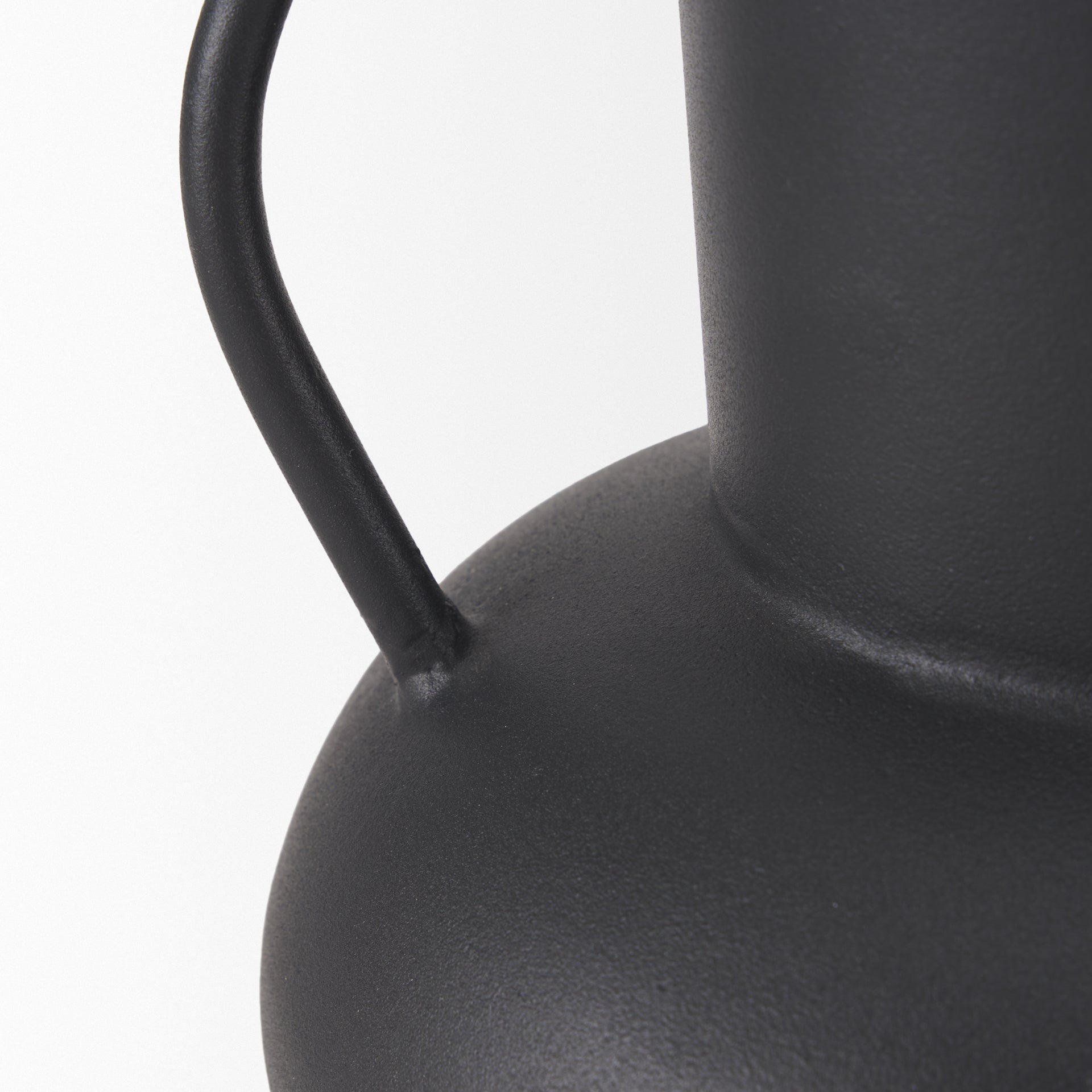 Tasya Small Matte Black Metal Vase - Central Designs