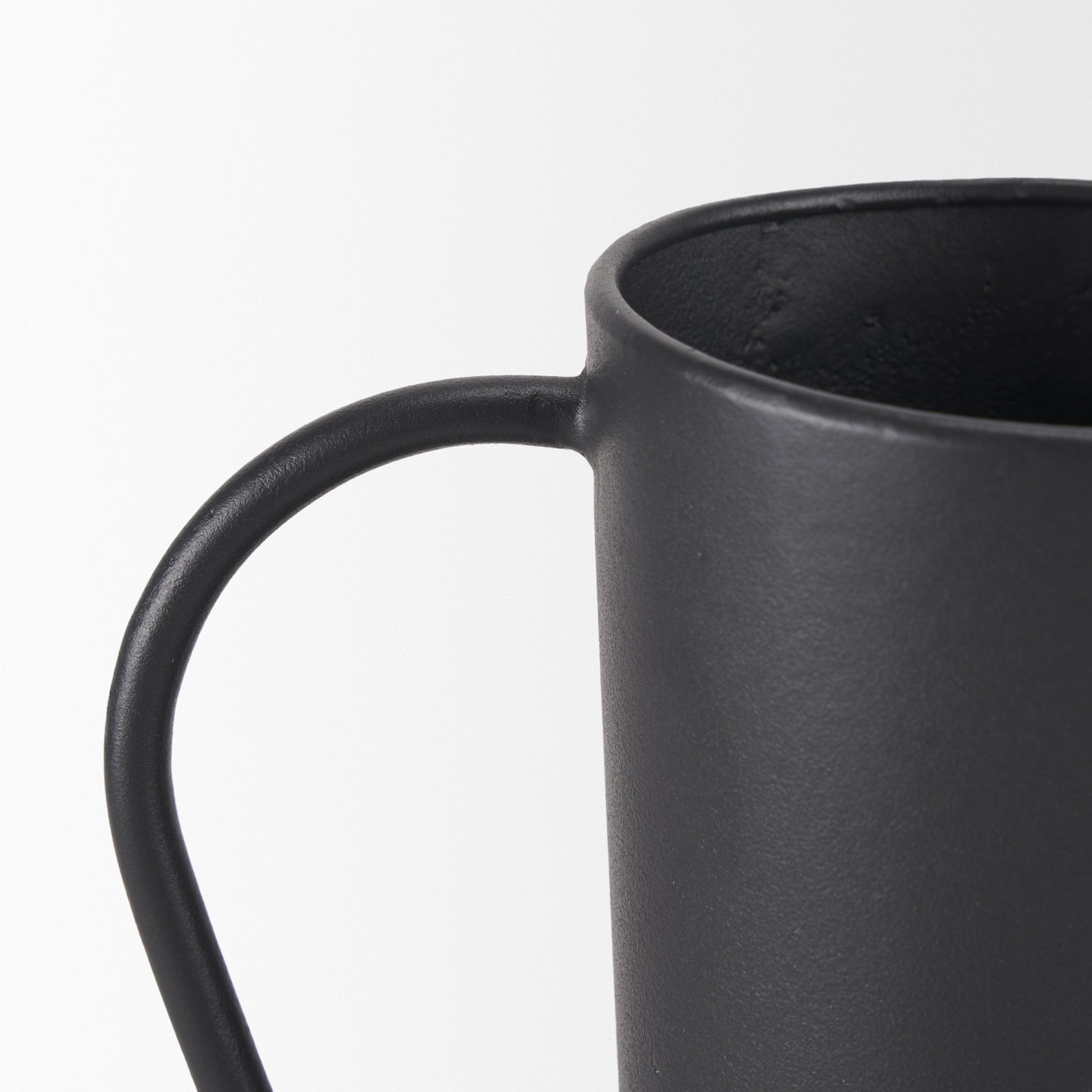 Tasya Large Matte Black w/ Handles Metal Vase - Central Designs