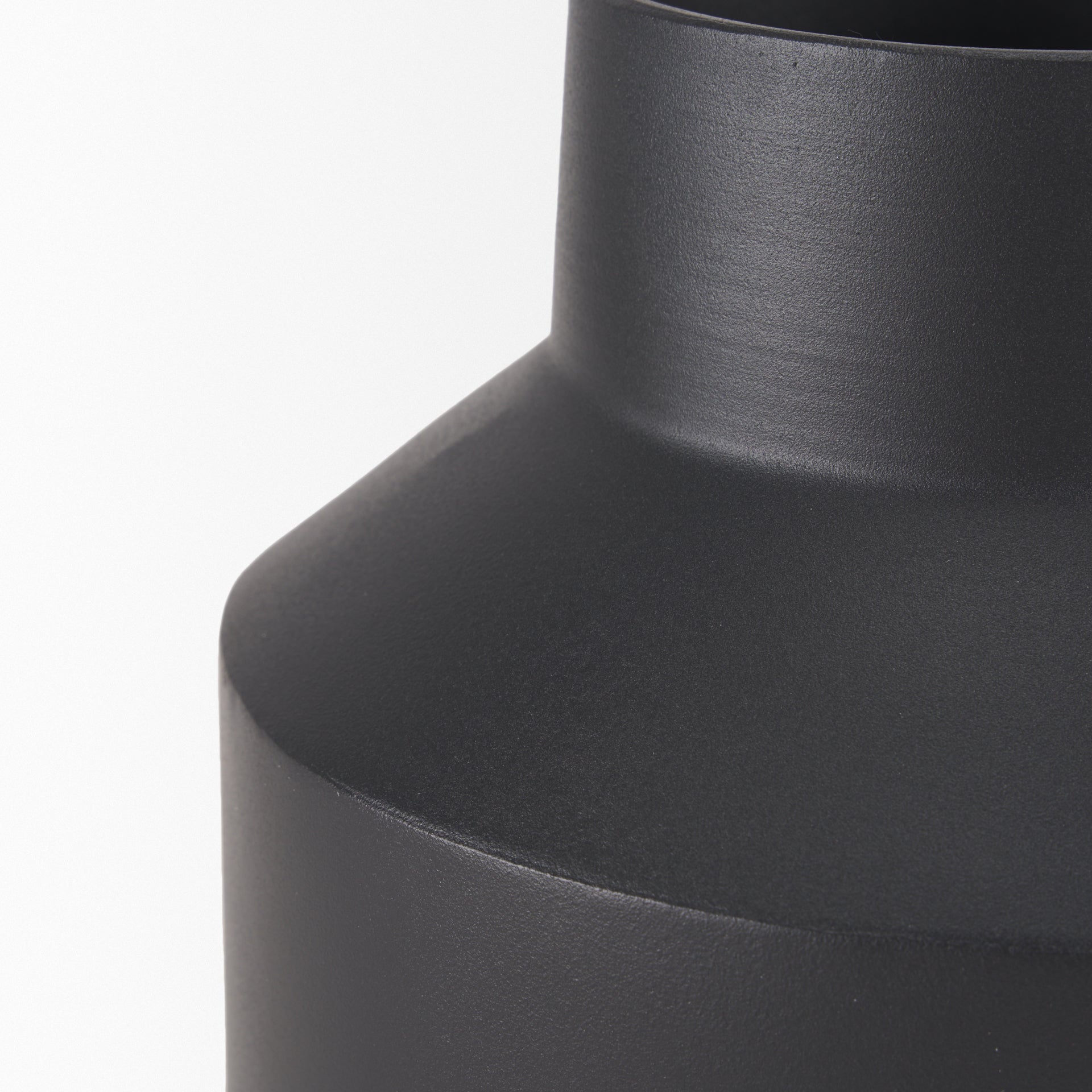 Tosca Medium Matte Black Metal Vase - Central Designs