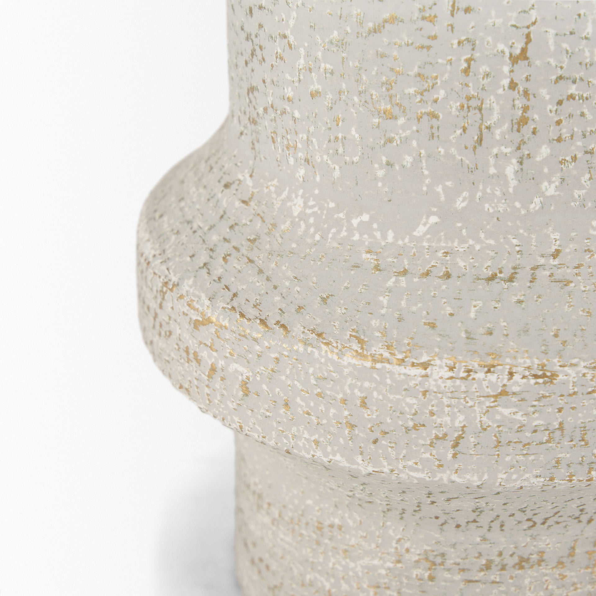Tovah Small Textured White w/ Gold Metal Vase - Central Designs
