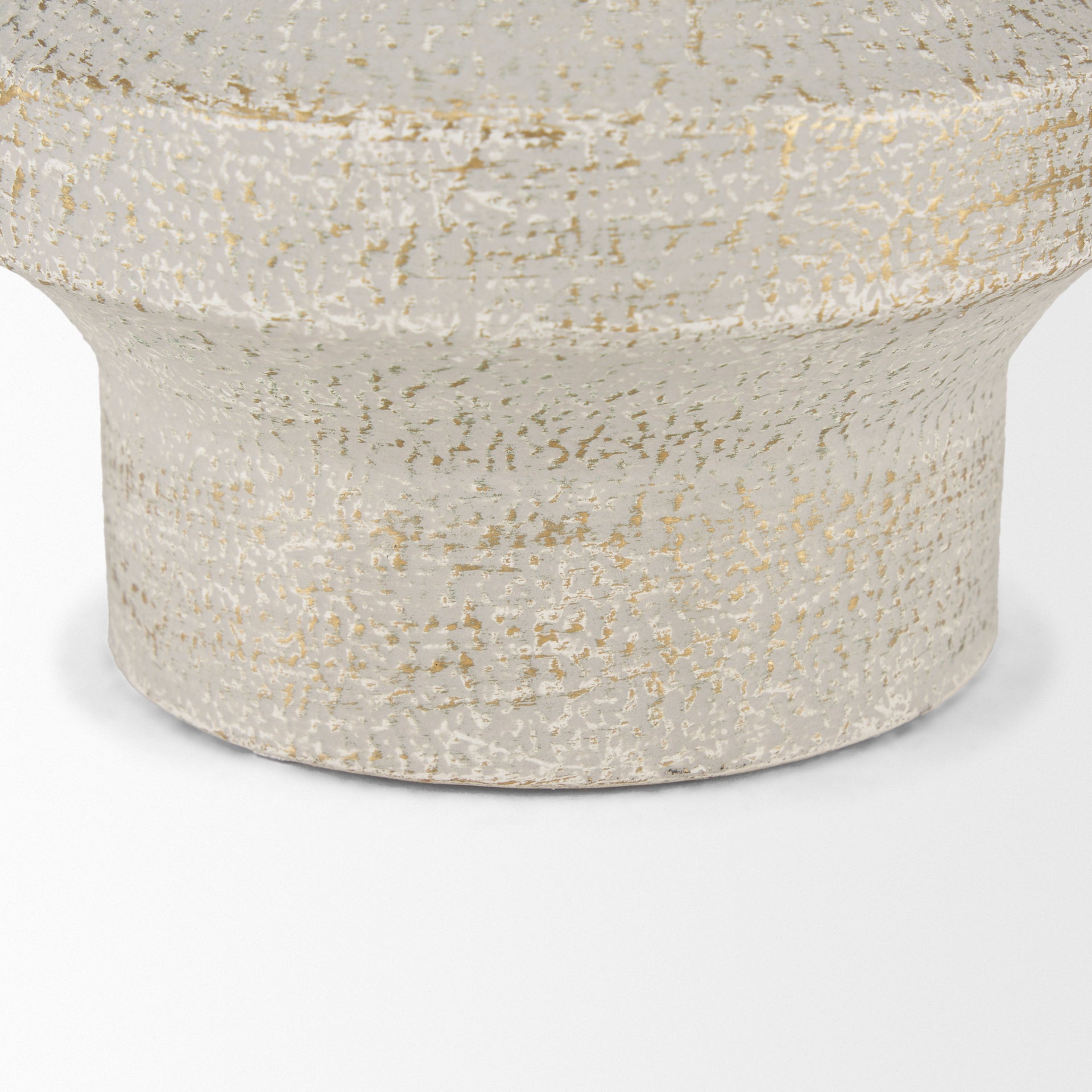 Tovah Small Textured White w/ Gold Metal Vase - Central Designs