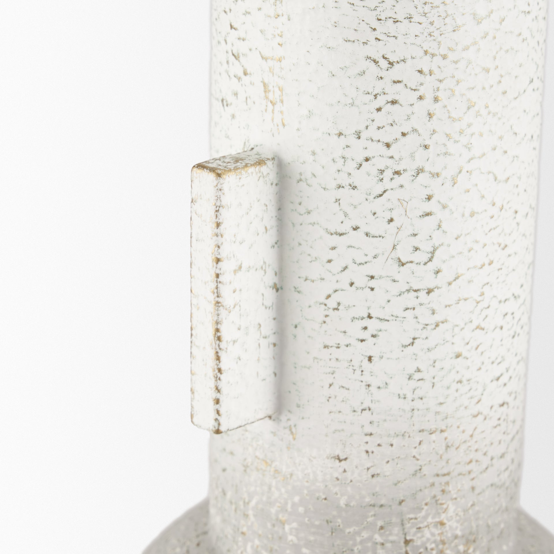 Torres Tall Textured Off White w/ Gold Metal Vase - Central Designs