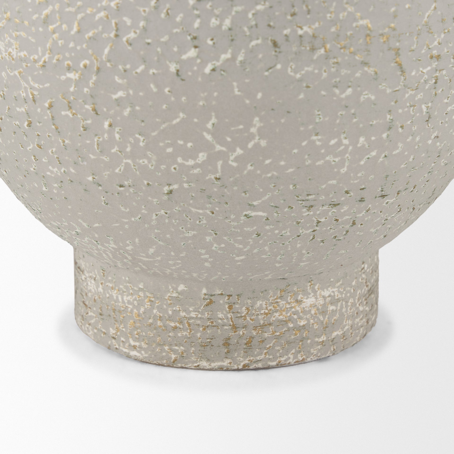Torres Tall Textured Off White w/ Gold Metal Vase - Central Designs