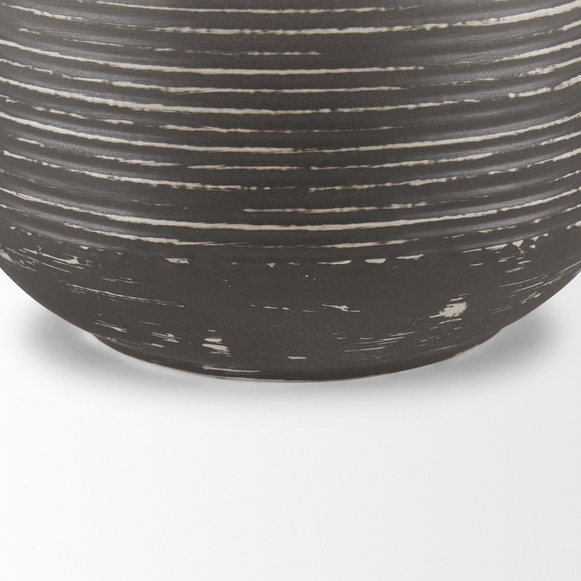 Toru Medium White w/ Grey Ombre Metal Vase - Central Designs