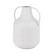Treva Tall White w/ Black Speckles Metal Vase - Central Designs