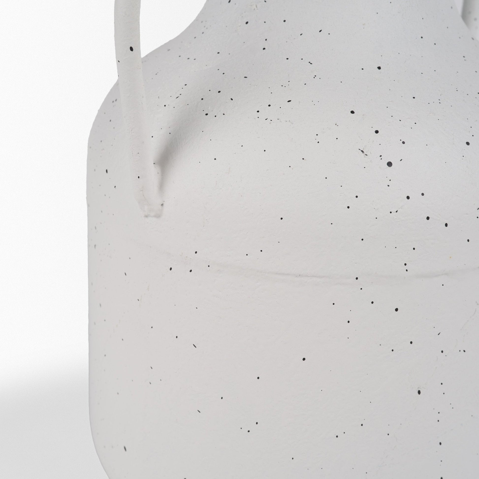 Treva Tall White w/ Black Speckles Metal Vase - Central Designs