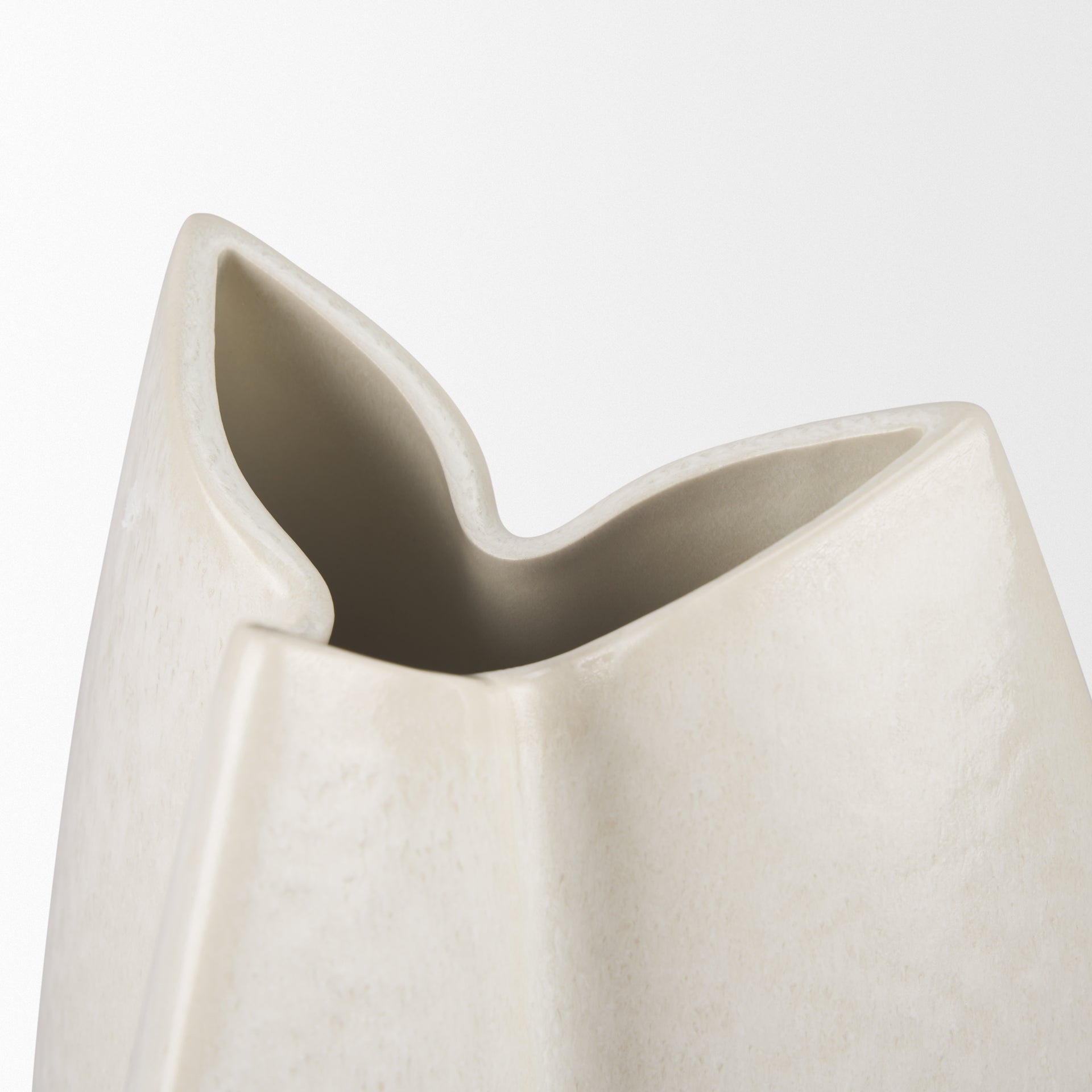 Vania Large Off White w/ Tan Textured Ceramic Vase - Central Designs