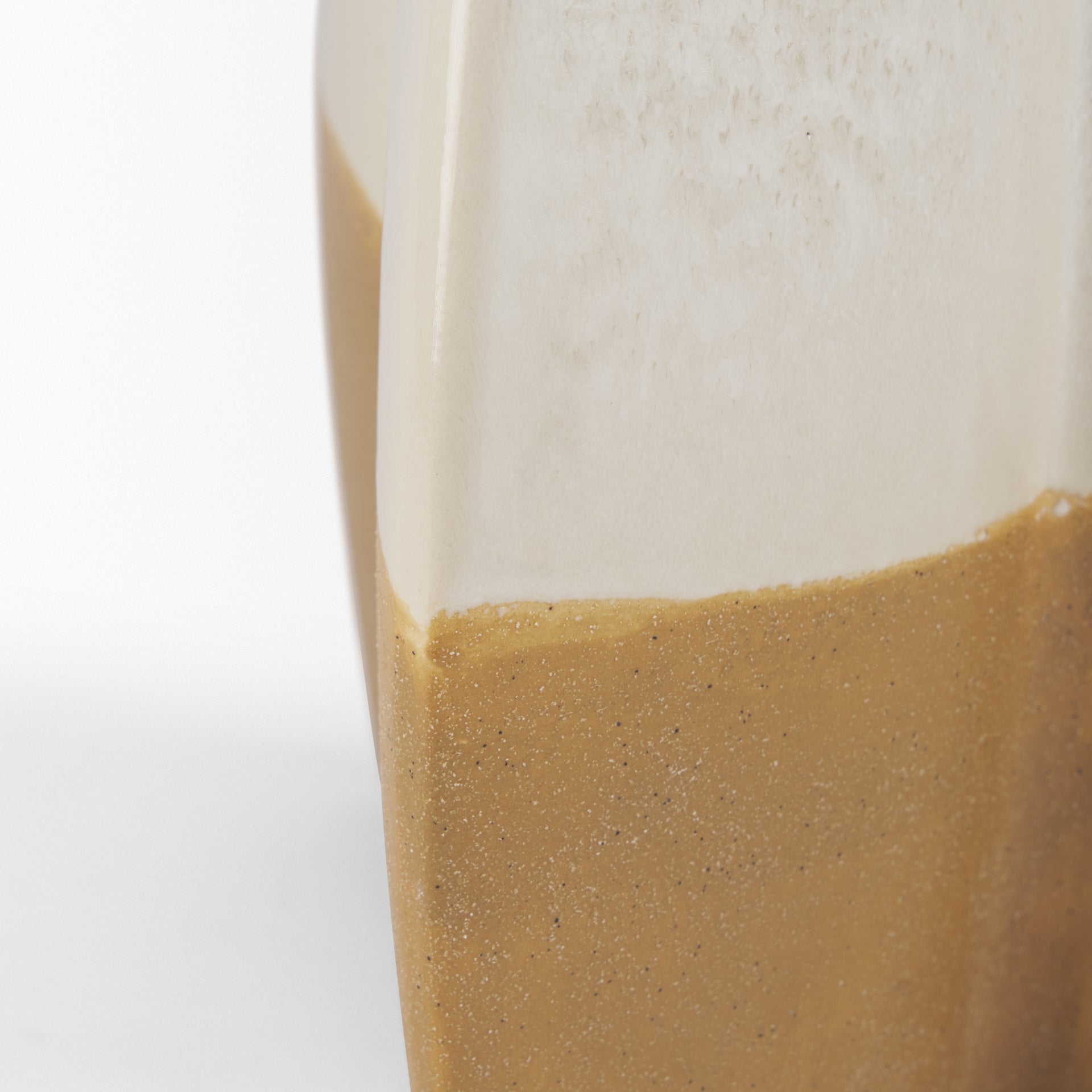 Vania Large Off White w/ Tan Textured Ceramic Vase - Central Designs