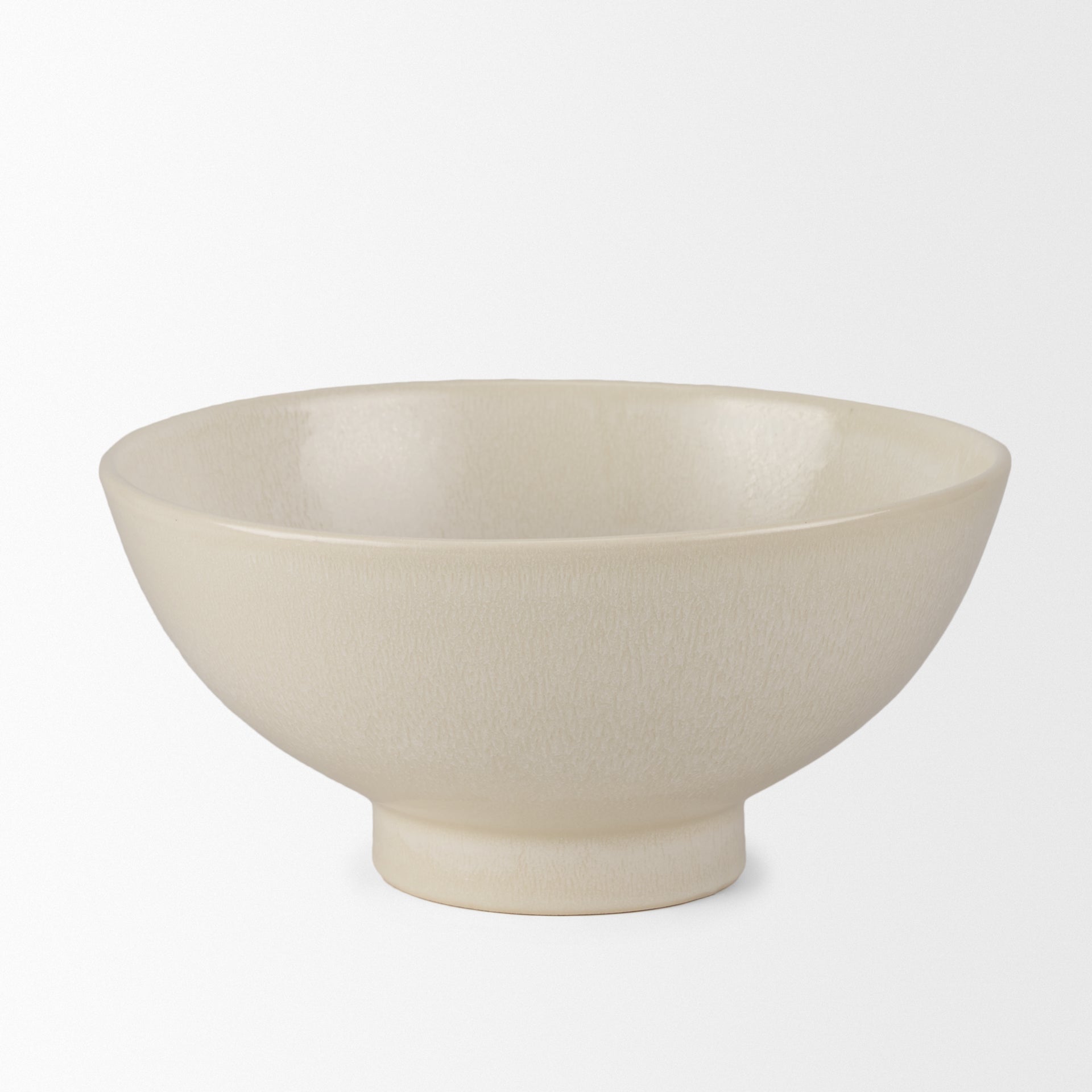 Tyren Cream Glazed Decorative Round Ceramic Bowl - Central Designs
