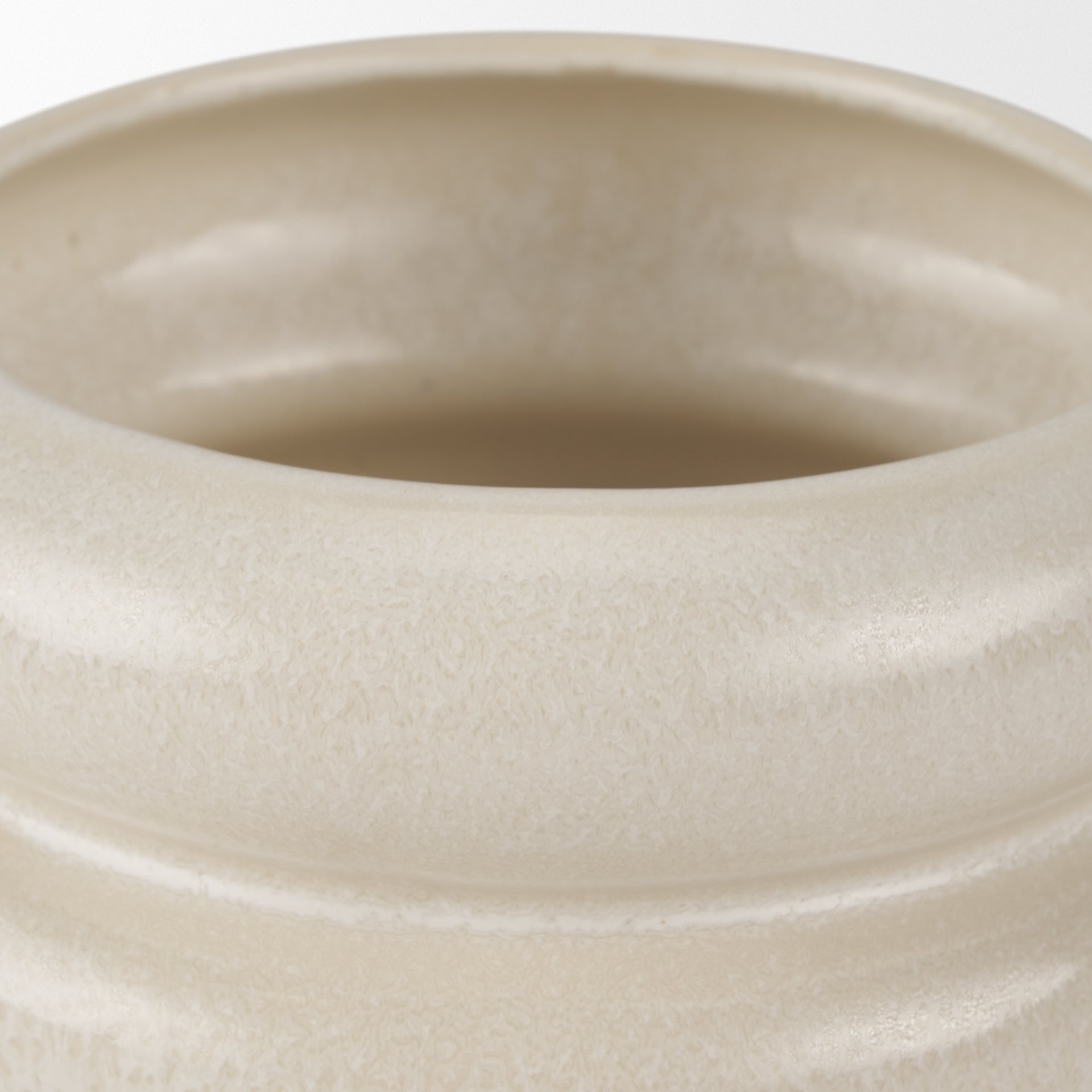 Twyla Short Cream Glazed Ring Pot - Central Designs