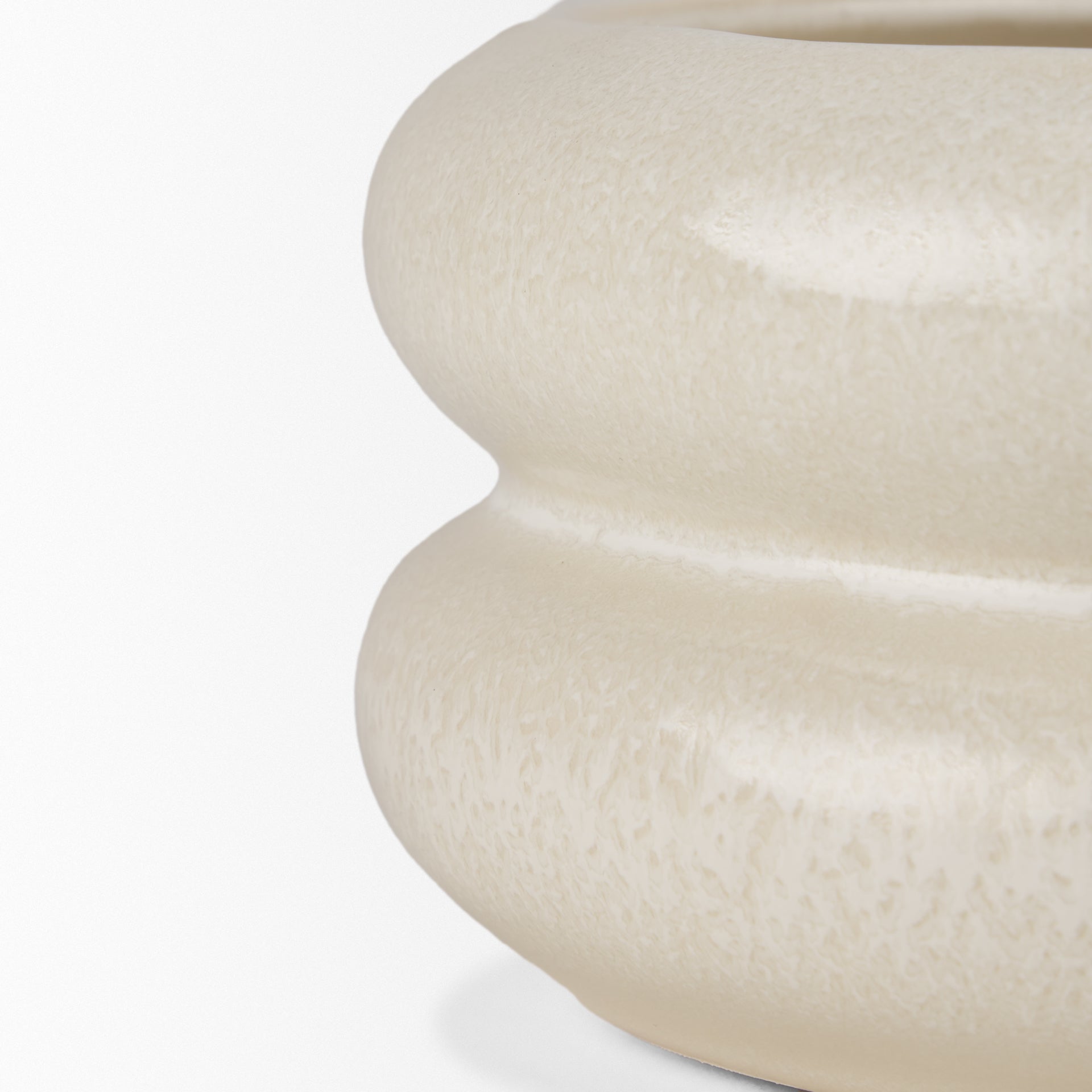 Twyla Short Cream Glazed Ring Pot - Central Designs