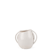 Urvi Short Off White Speckled Asymmetrical Ceramic Vase - Central Designs