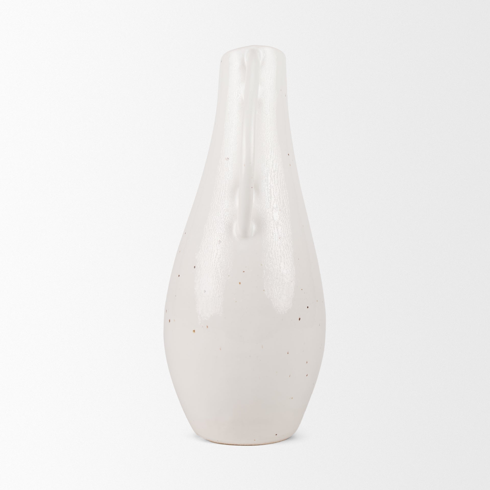 Urvi Tall Off White Speckled Asymmetrical Ceramic Vase - Central Designs