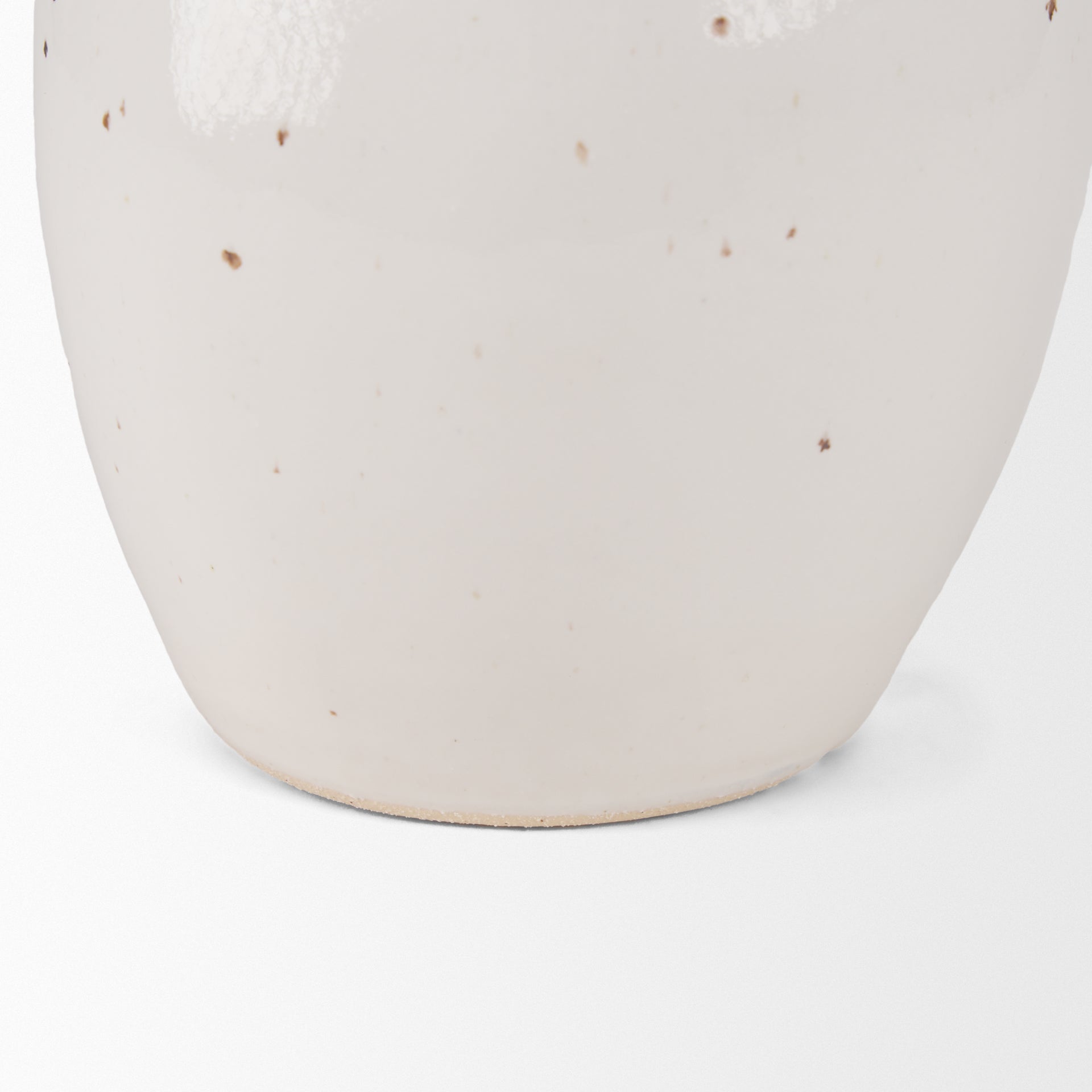 Urvi Tall Off White Speckled Asymmetrical Ceramic Vase - Central Designs