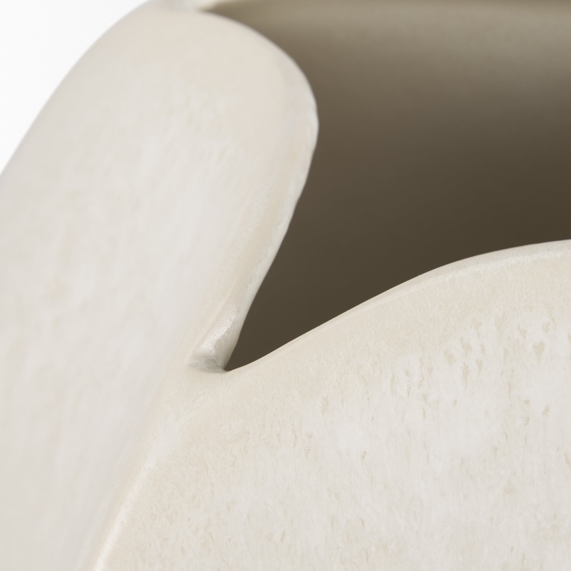 Vania Short Off White w/ Tan Textured Ceramic Vase - Central Designs