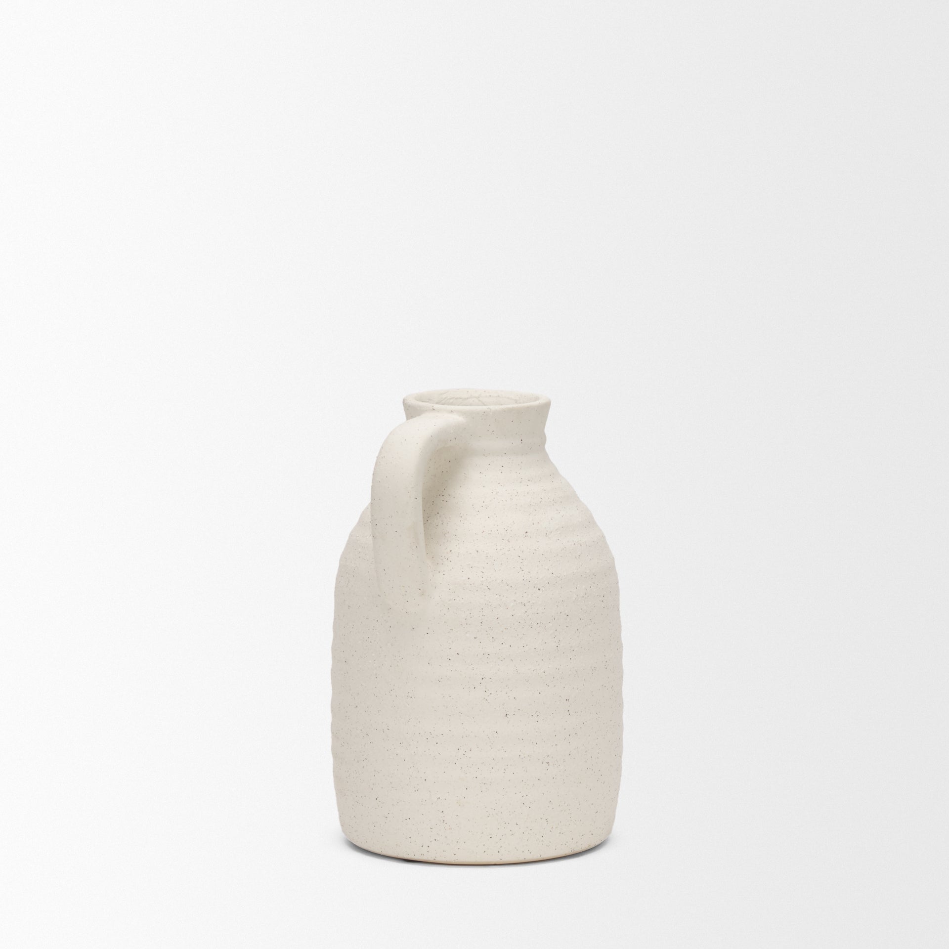Tyrus Medium Textured Matte White w/ Speckling Ceramic Vase - Central Designs