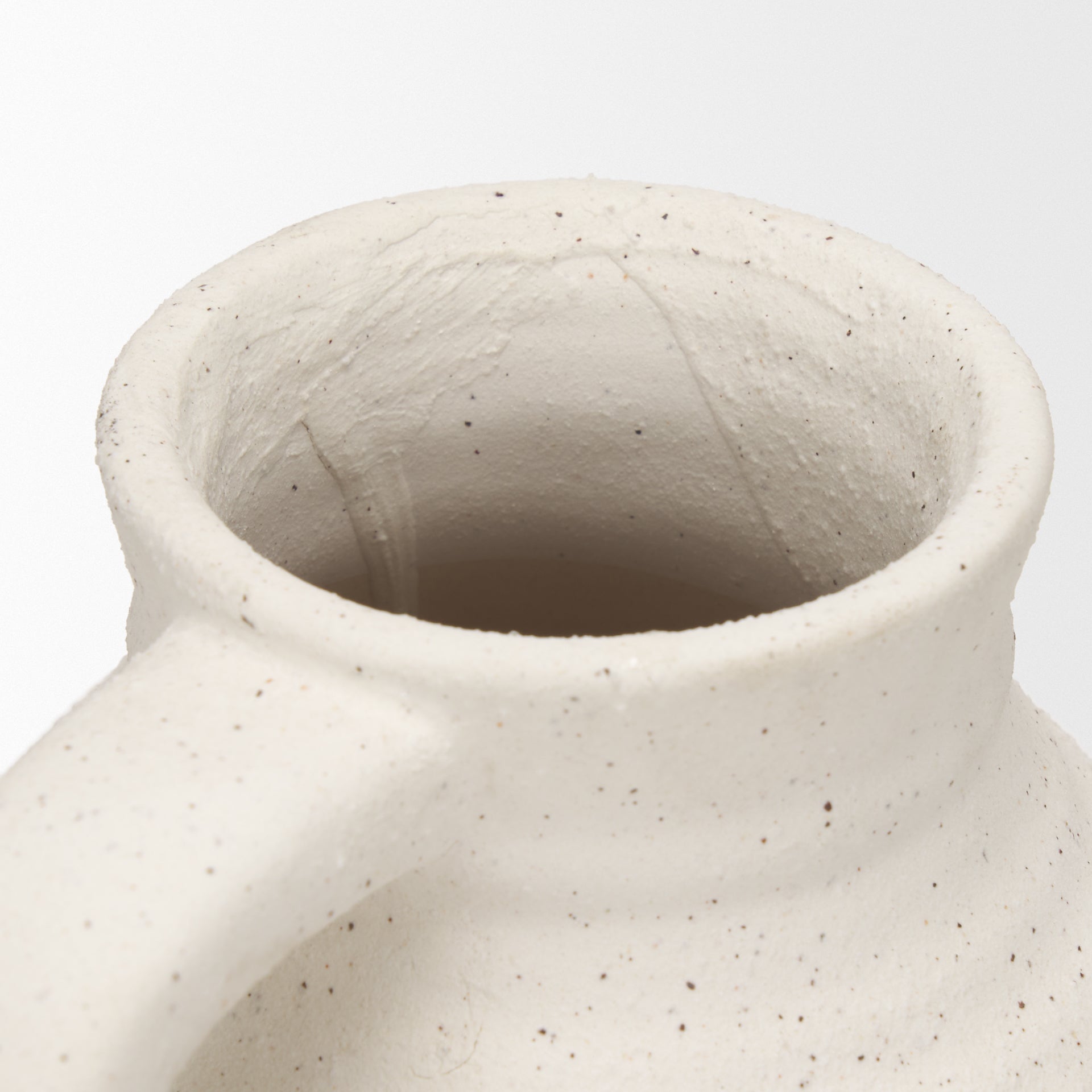Tyrus Medium Textured Matte White w/ Speckling Ceramic Vase - Central Designs